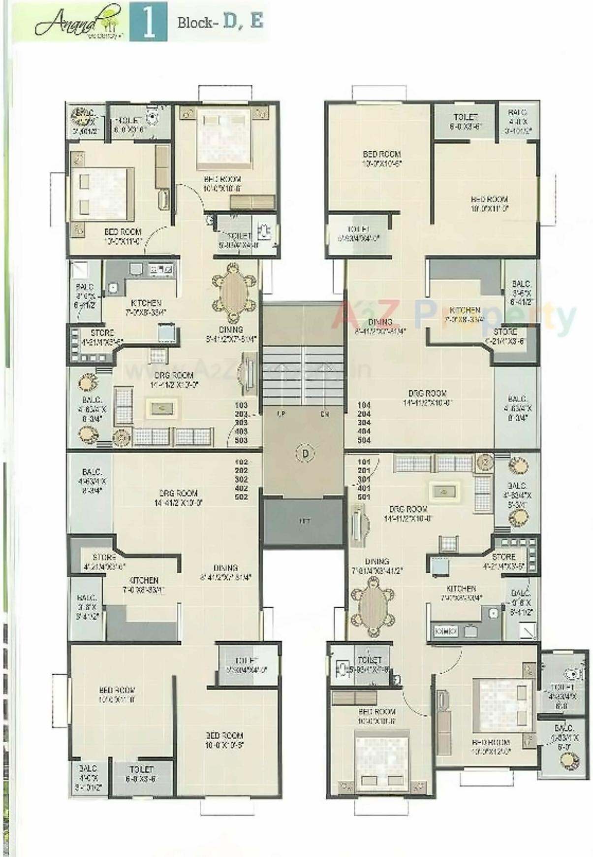 Layout of real estate project Anand Residency located at Dehgam, Gandhinagar, Gujarat