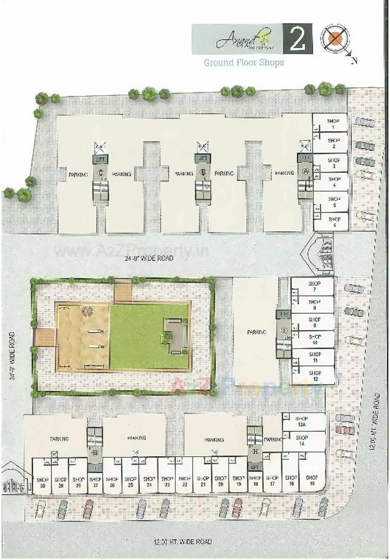 Layout of real estate project Anand Residency Ii located at Dehgam, Gandhinagar, Gujarat
