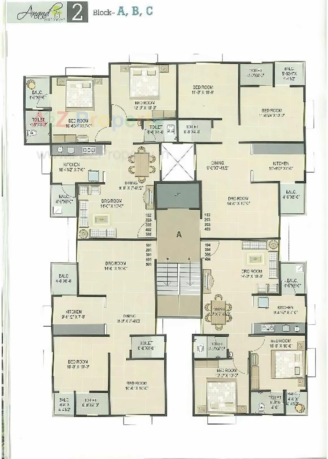 Layout of real estate project Anand Residency Ii located at Dehgam, Gandhinagar, Gujarat