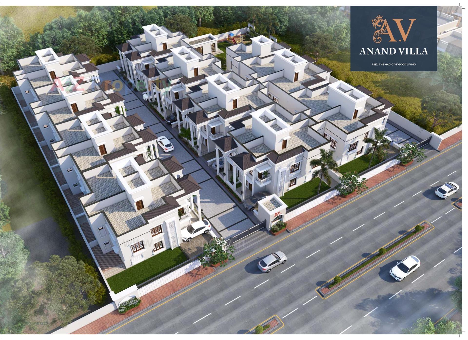 3D Elevation of real estate project Anand Villa located at Borisana, Gandhinagar, Gujarat