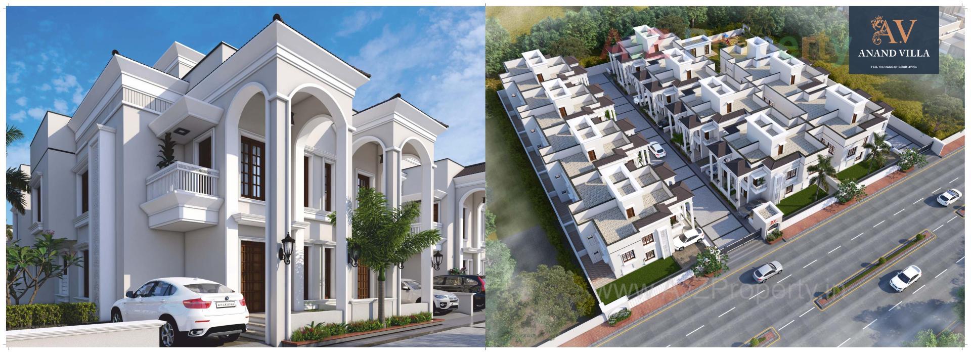 3D Elevation of real estate project Anand Villa located at Borisana, Gandhinagar, Gujarat