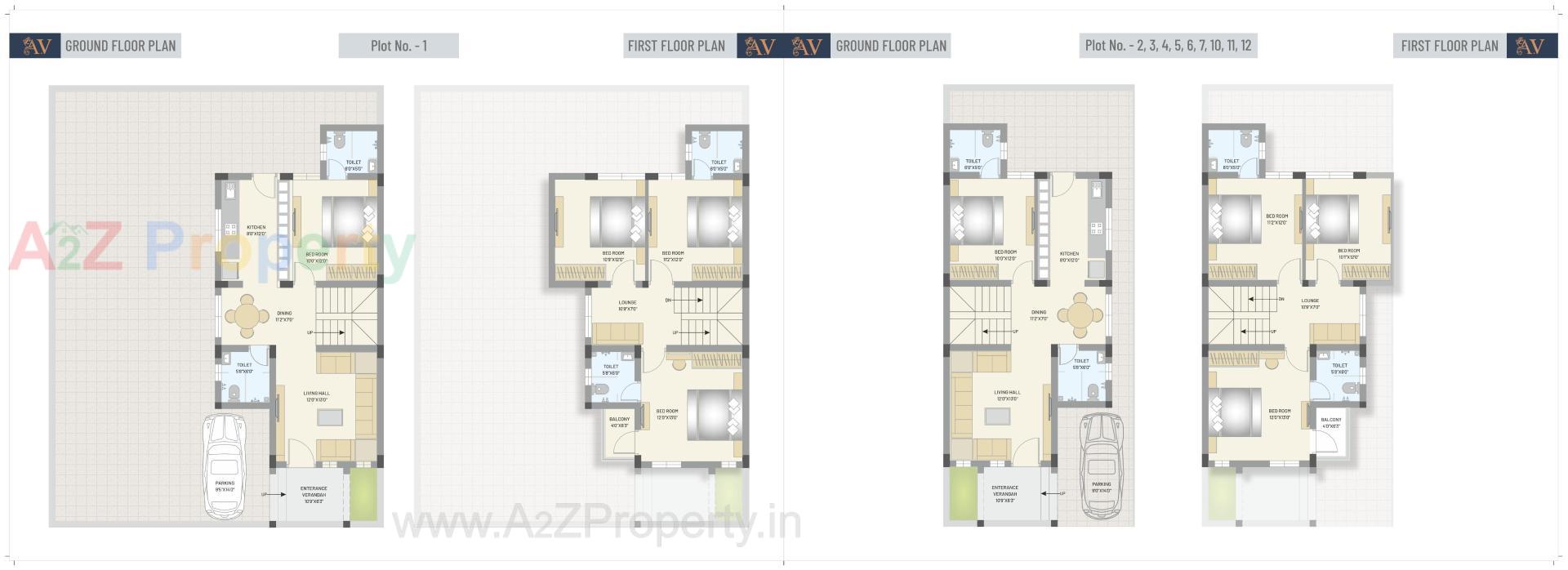 Layout of real estate project Anand Villa located at Borisana, Gandhinagar, Gujarat