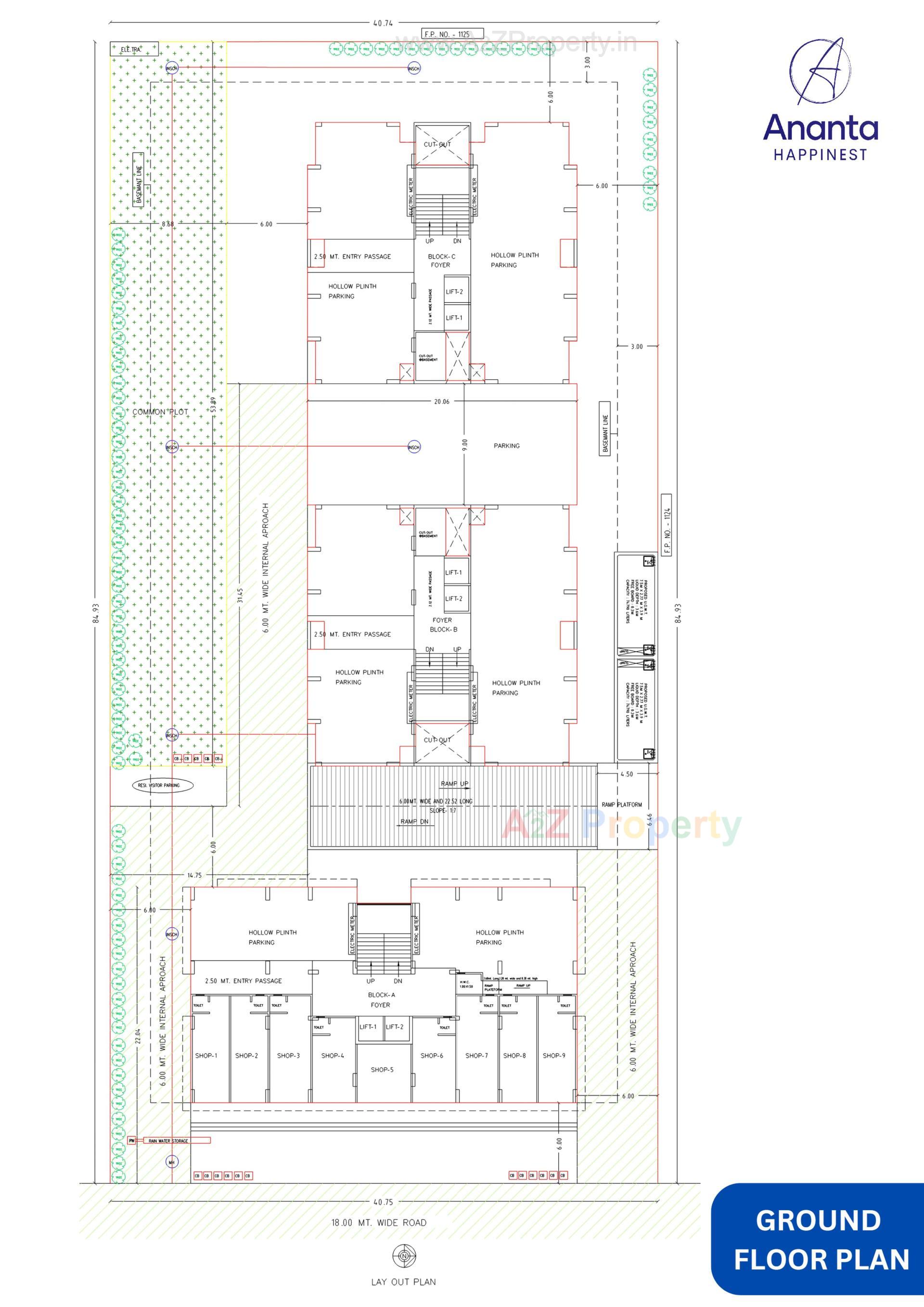 Layout of real estate project Ananta Happinest located at Pethapur, Gandhinagar, Gujarat