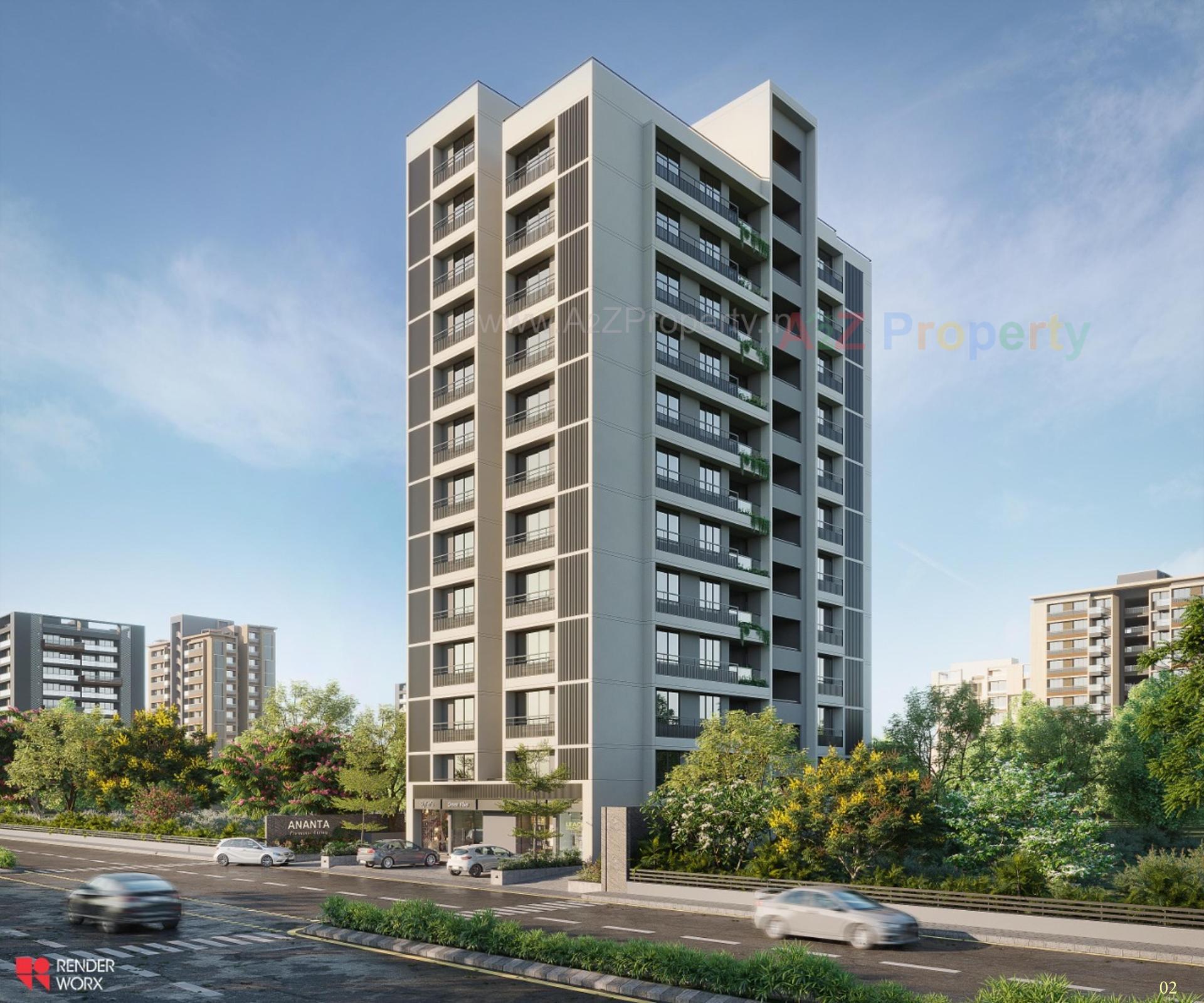 3D Elevation of real estate project Ananta Premium Living located at Bhat, Gandhinagar, Gujarat