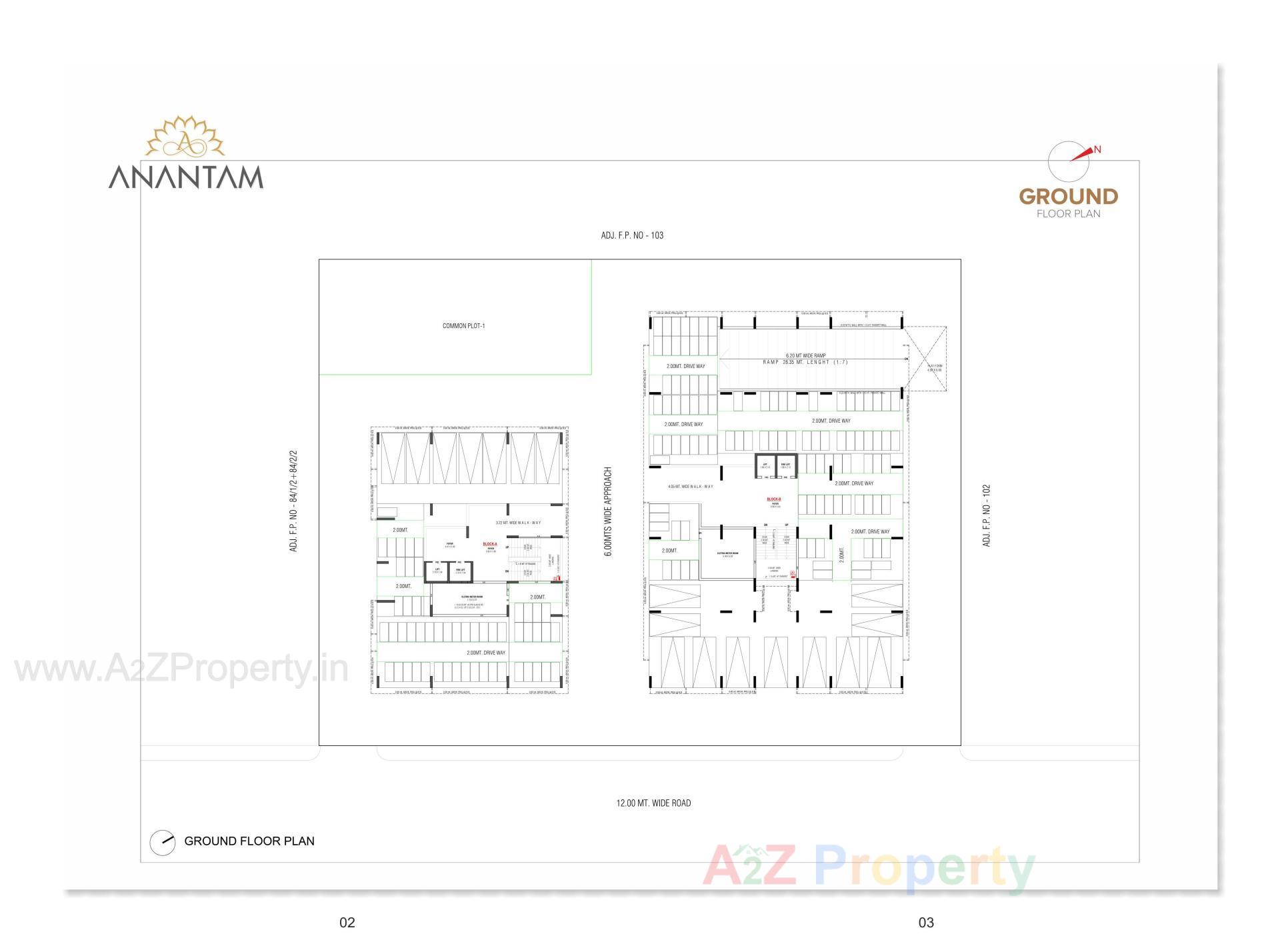 Layout of real estate project Anantam located at Koba, Gandhinagar, Gujarat