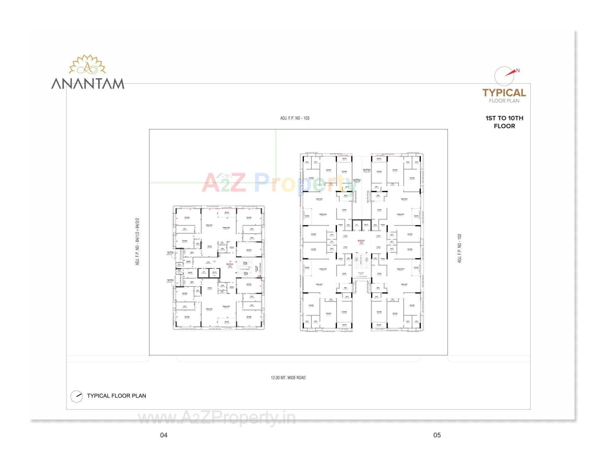 Layout of real estate project Anantam located at Koba, Gandhinagar, Gujarat