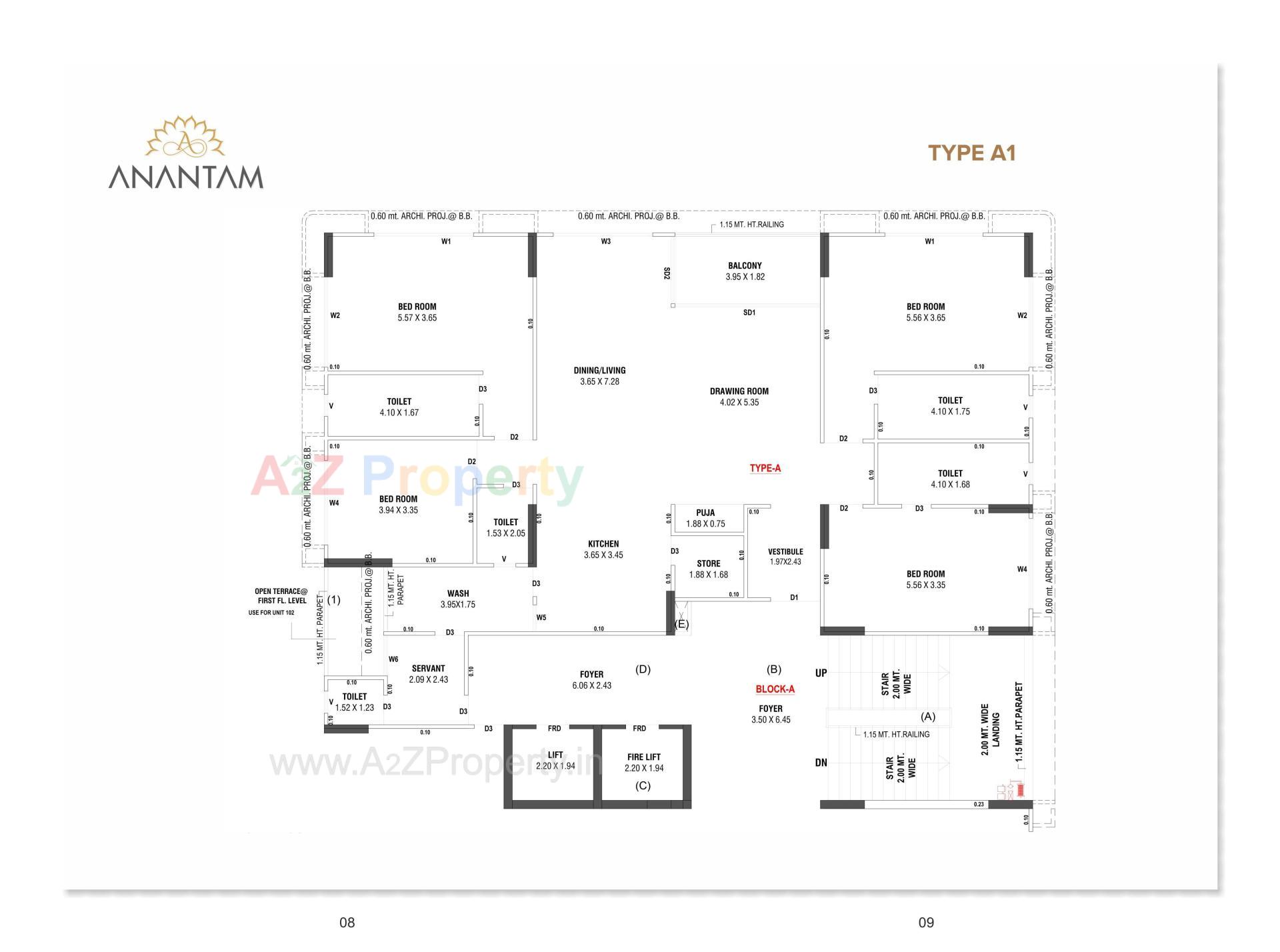 Layout of real estate project Anantam located at Koba, Gandhinagar, Gujarat