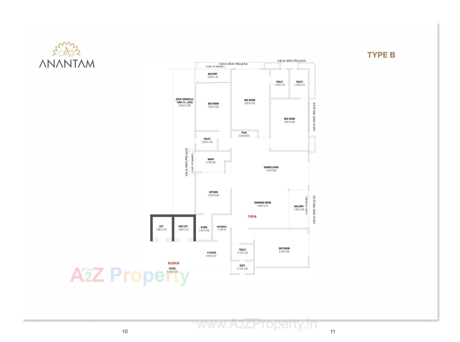 Layout of real estate project Anantam located at Koba, Gandhinagar, Gujarat