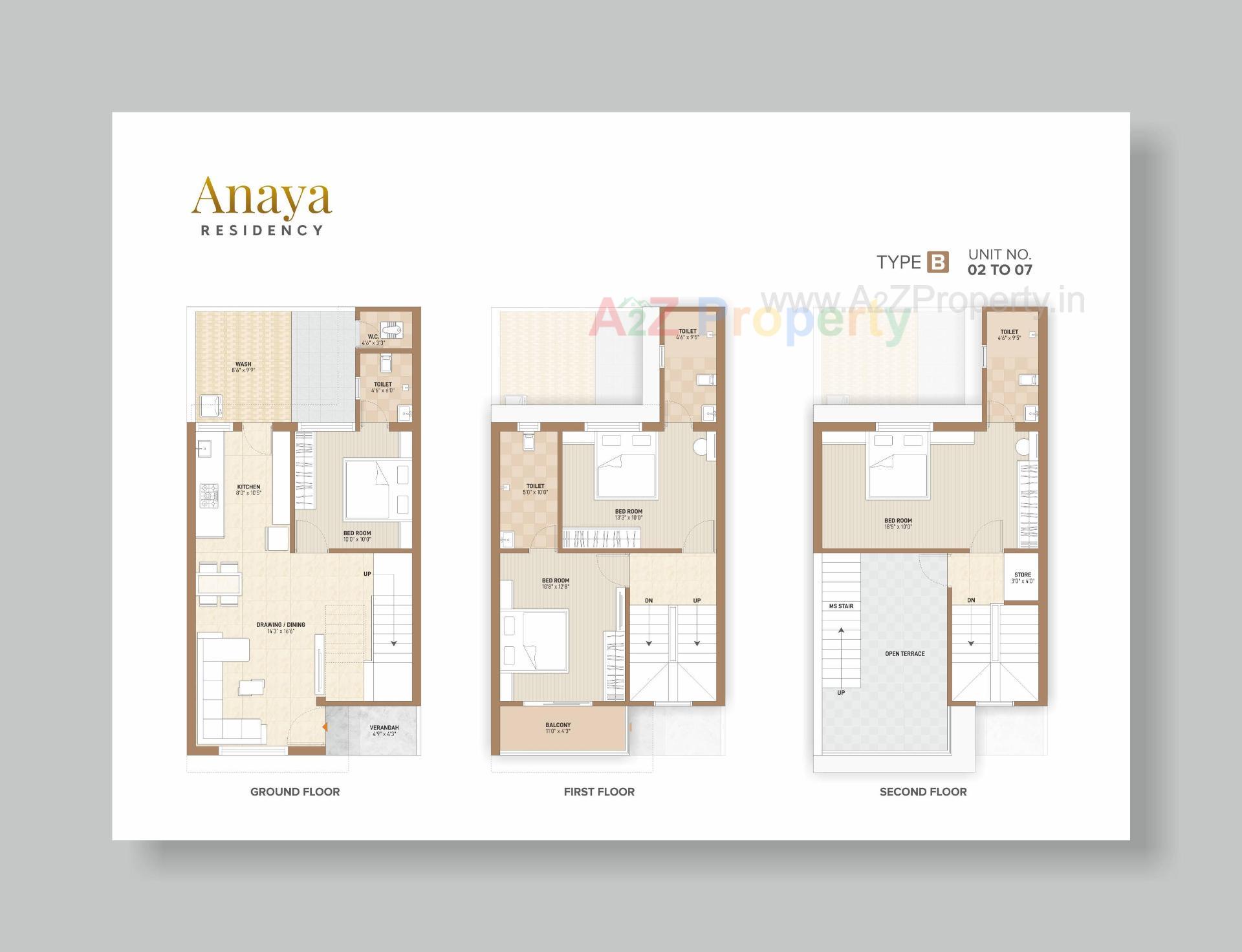 Layout of real estate project Anaya Residency located at Vavol, Gandhinagar, Gujarat