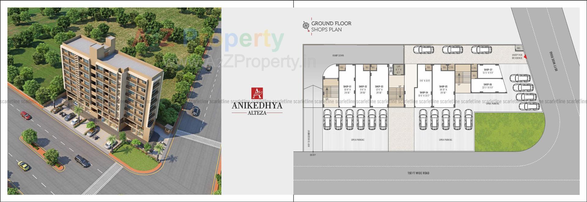 Layout of real estate project Anikedhya Alteza located at Vavol, Gandhinagar, Gujarat