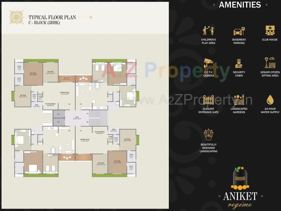 Layout of real estate project Aniket Regime located at Raisan, Gandhinagar, Gujarat