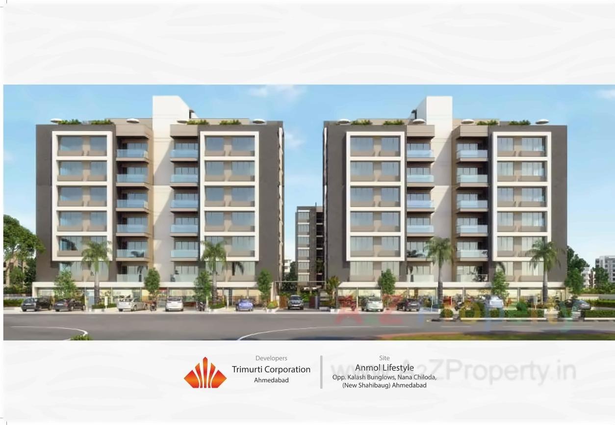 3D Elevation of real estate project Anmol Lifestyle located at Nana-chiloda, Gandhinagar, Gujarat