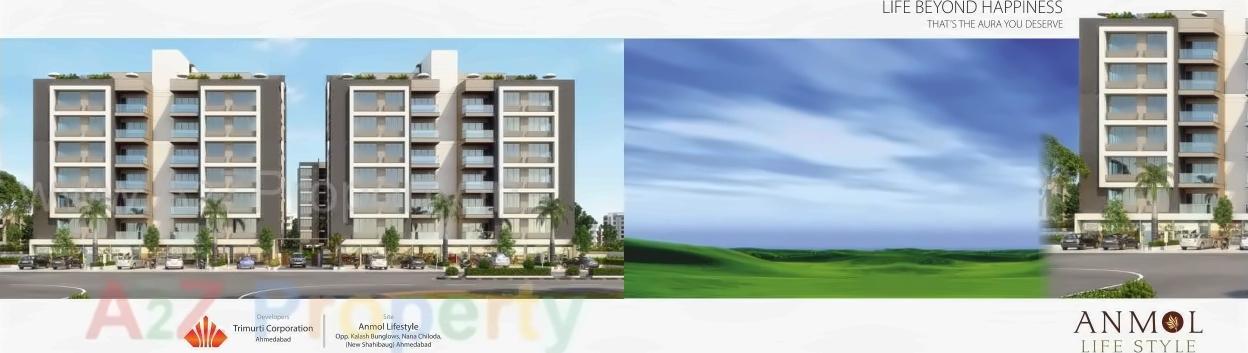 3D Elevation of real estate project Anmol Lifestyle located at Nana-chiloda, Gandhinagar, Gujarat