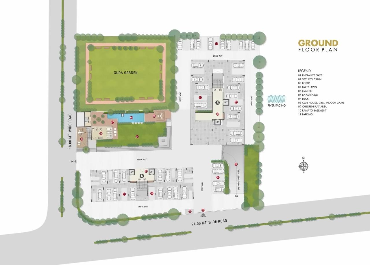 Layout of real estate project Antriksh located at Randesan, Gandhinagar, Gujarat