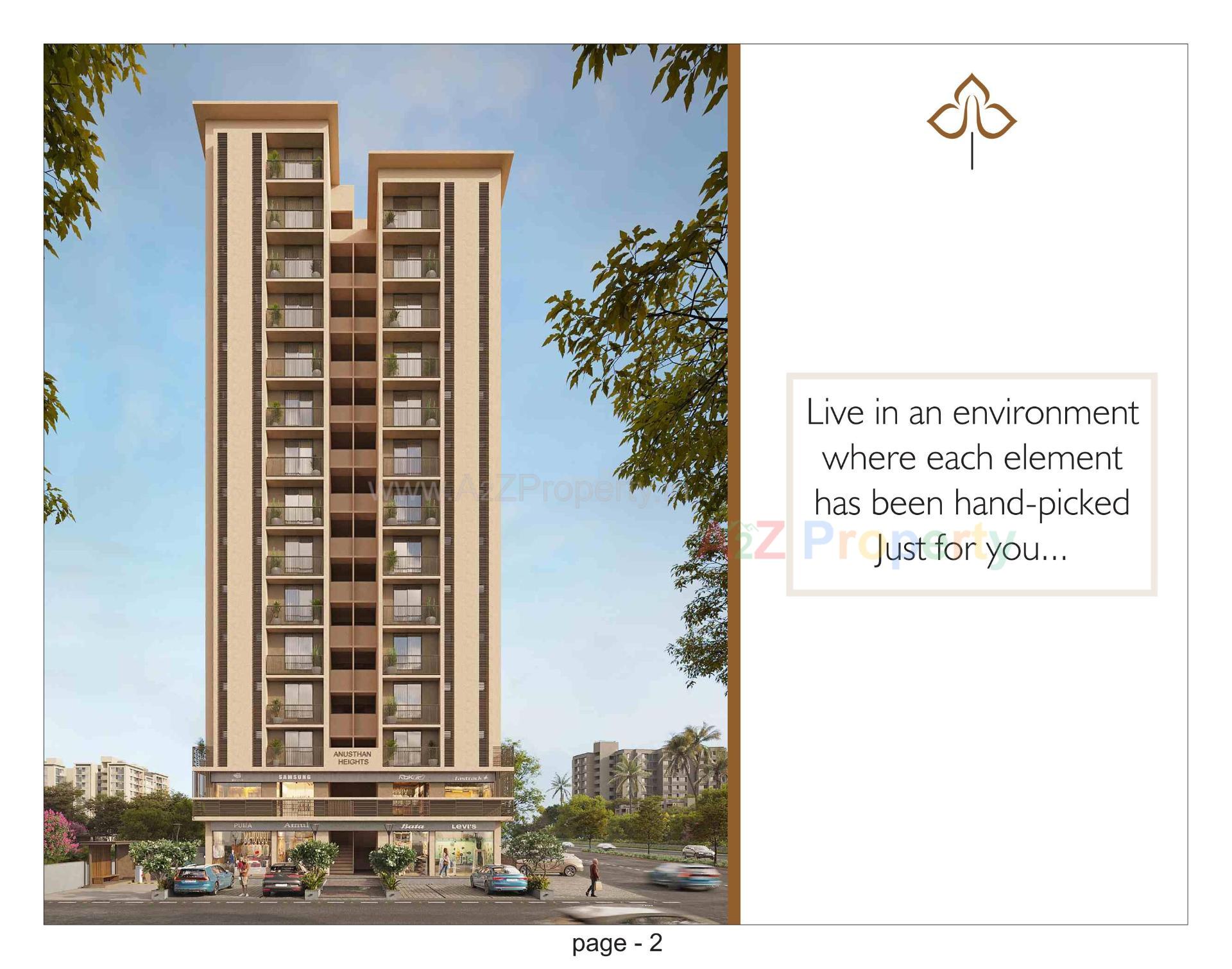 3D Elevation of real estate project Anusthan Heights located at Zundal, Gandhinagar, Gujarat