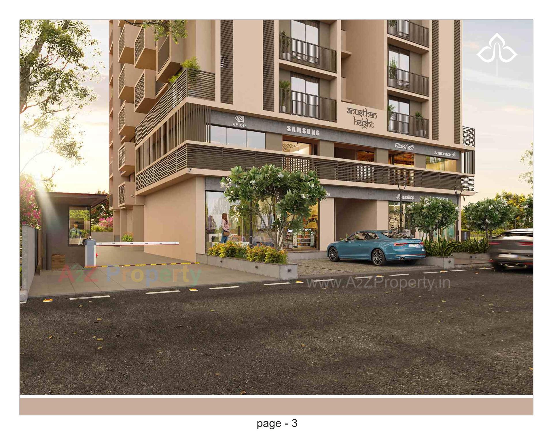 3D Elevation of real estate project Anusthan Heights located at Zundal, Gandhinagar, Gujarat