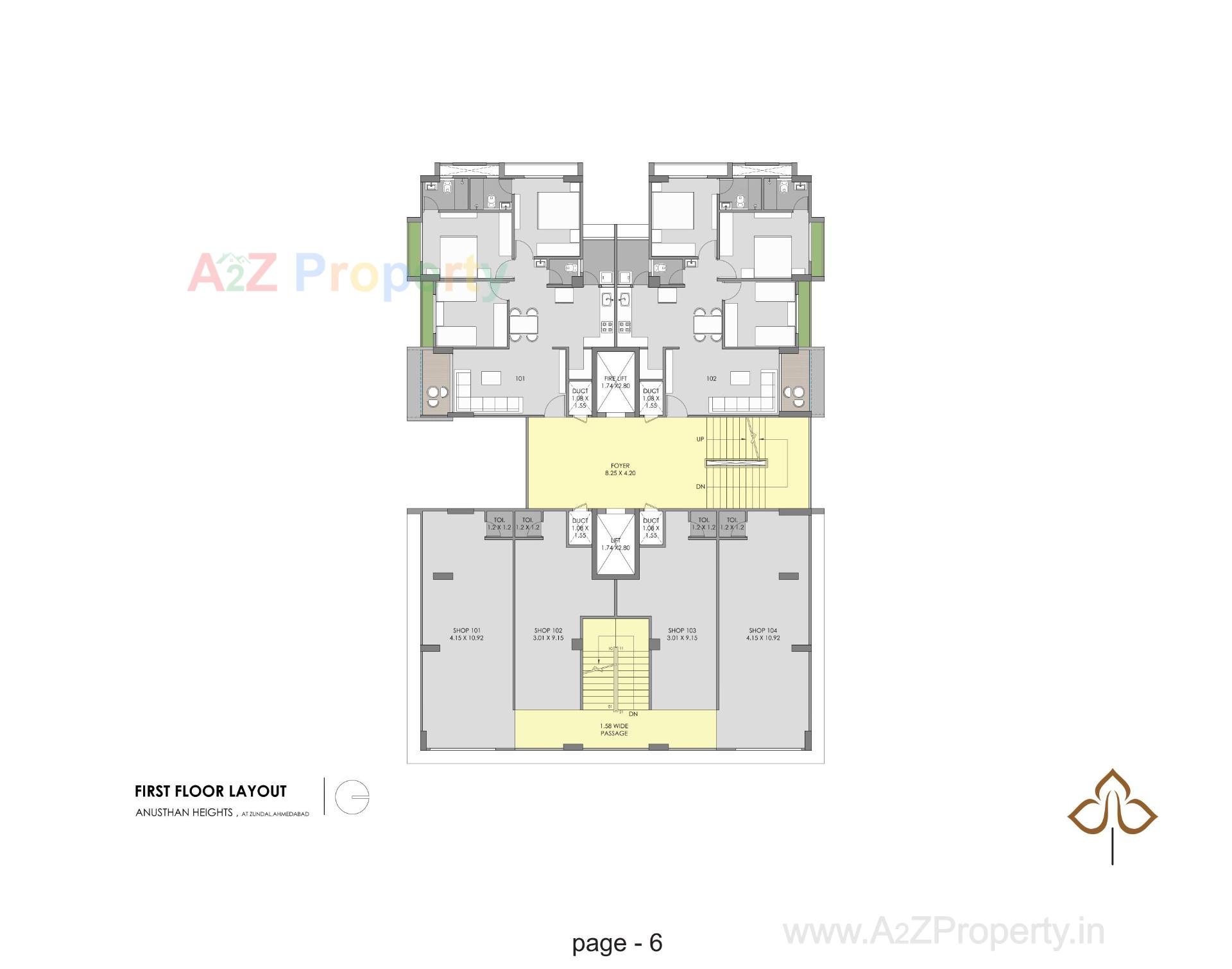 Layout of real estate project Anusthan Heights located at Zundal, Gandhinagar, Gujarat