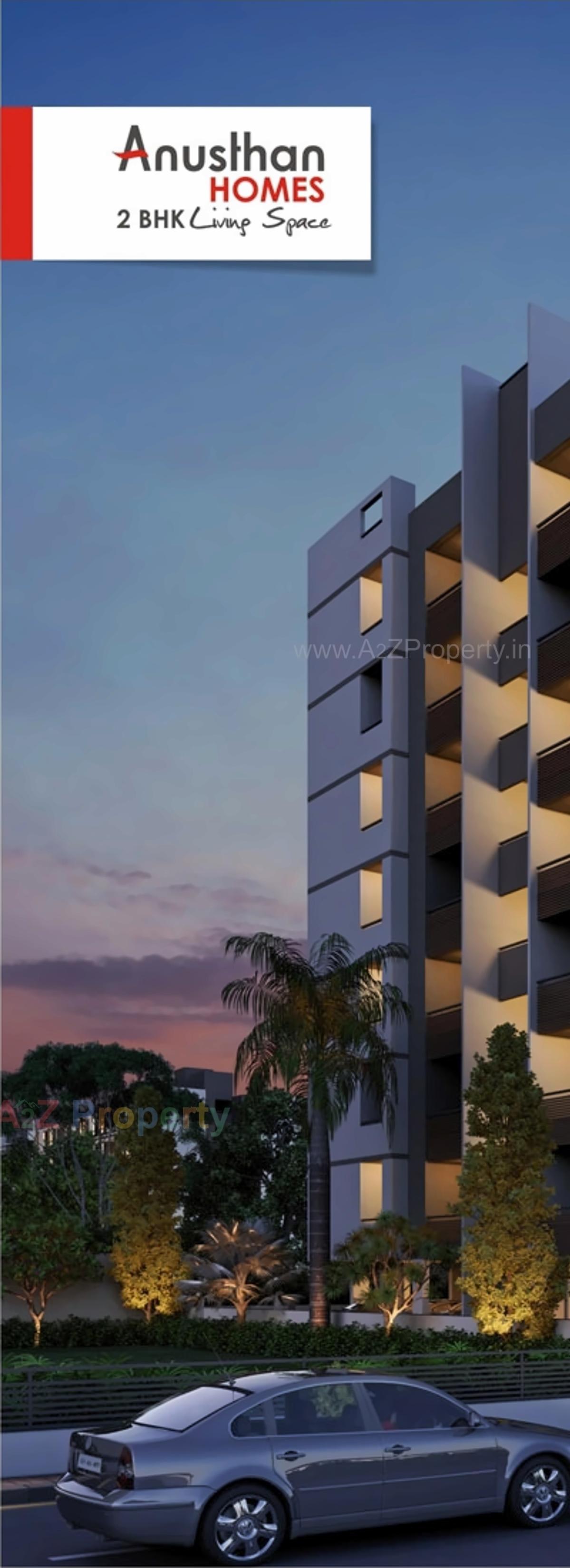 3D Elevation of real estate project Anusthan Homes located at Khoraj, Gandhinagar, Gujarat