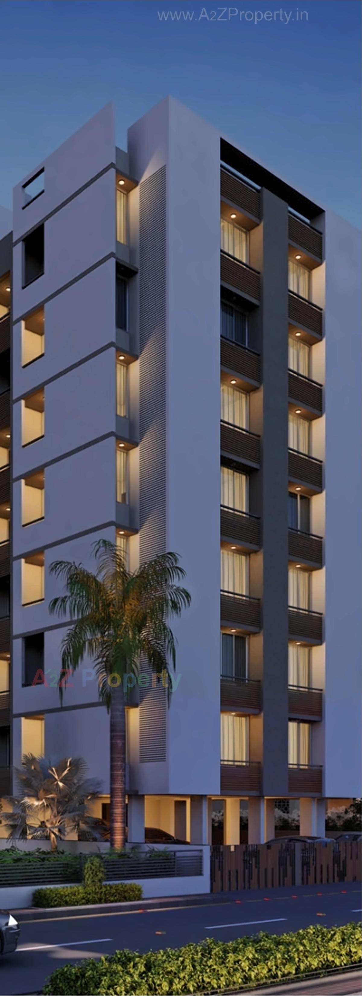 3D Elevation of real estate project Anusthan Homes located at Khoraj, Gandhinagar, Gujarat