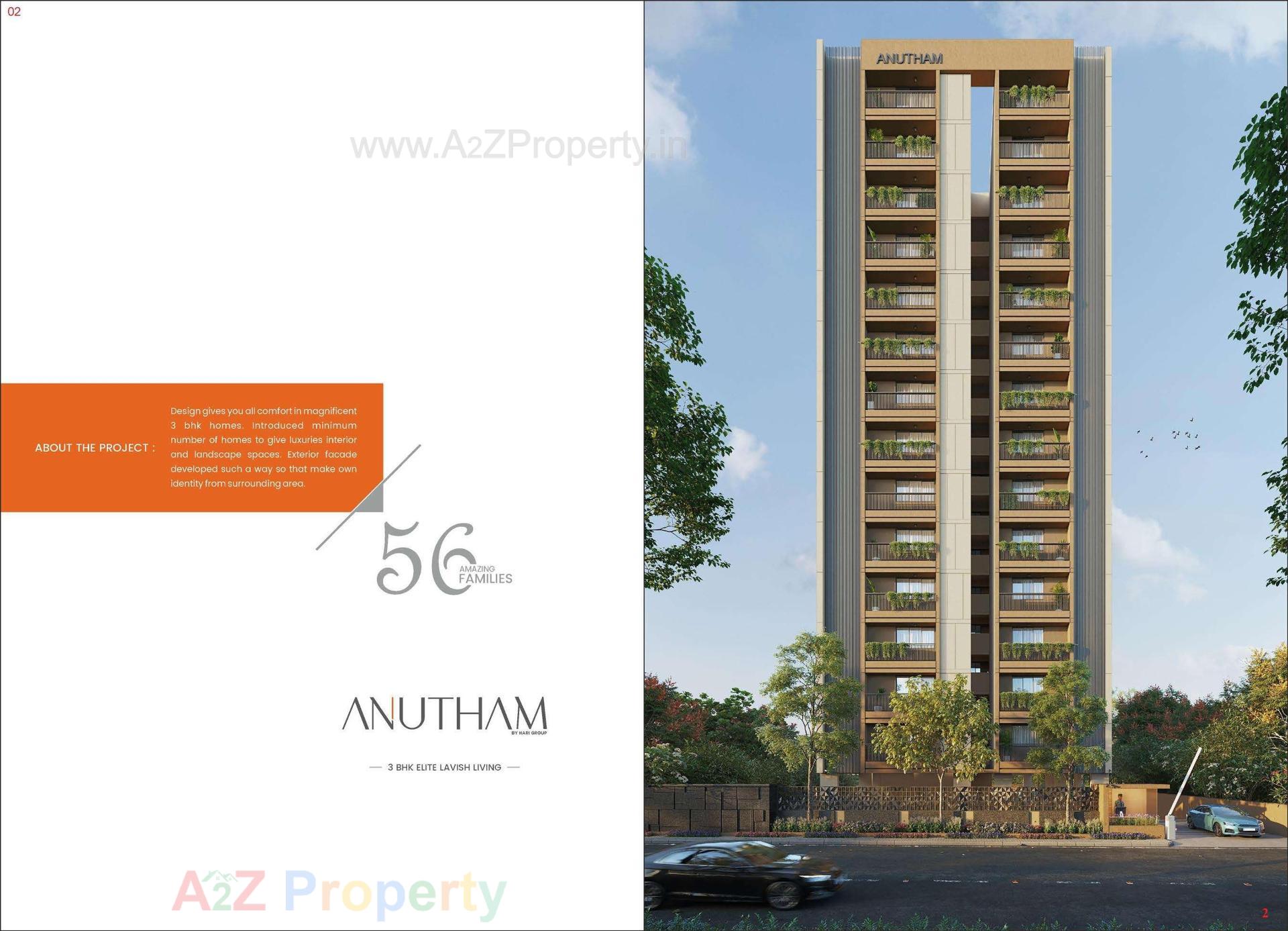 3D Elevation of real estate project Anutham By Hari Group located at Pethapur, Gandhinagar, Gujarat