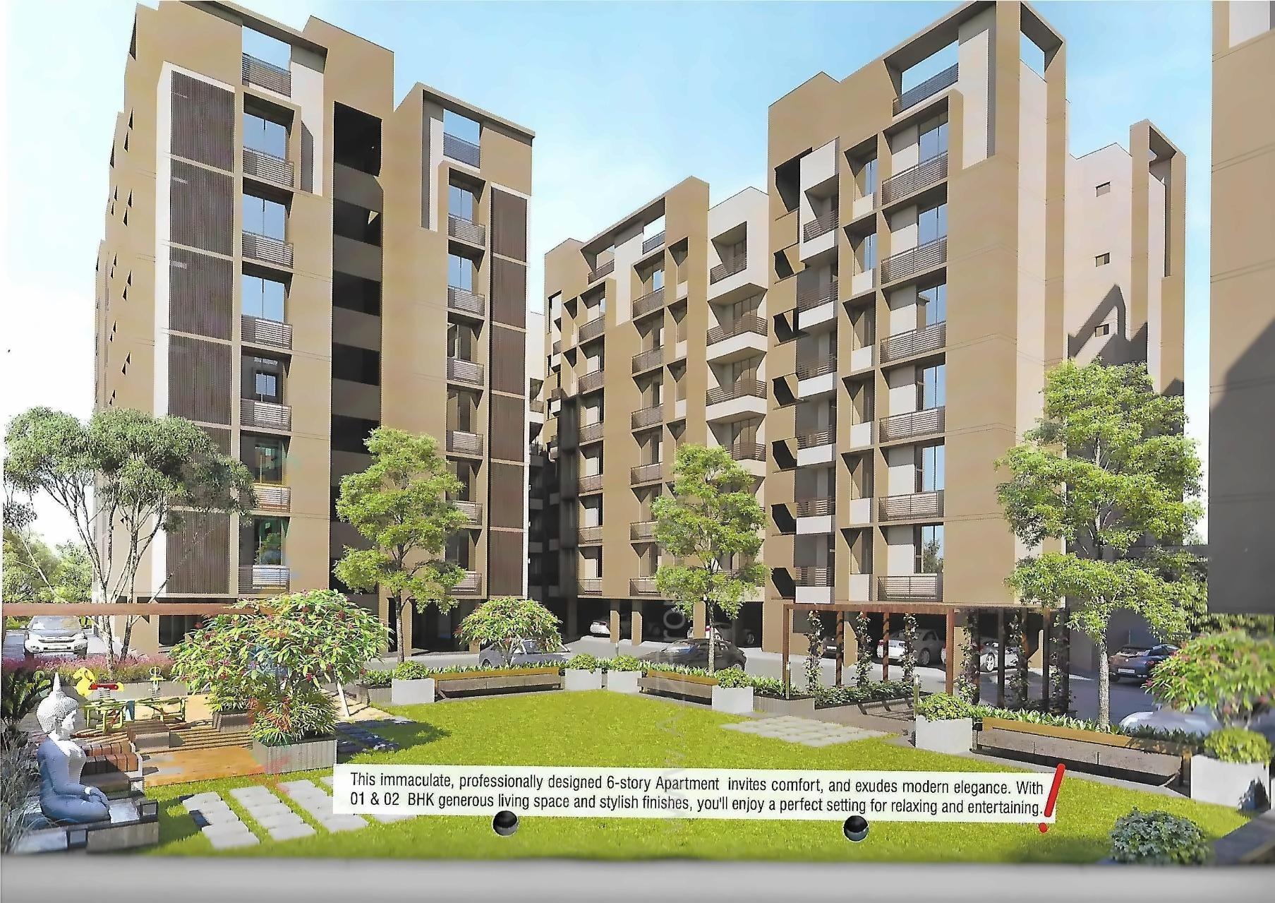 3D Elevation of real estate project Arjun 2 located at Vavol, Gandhinagar, Gujarat