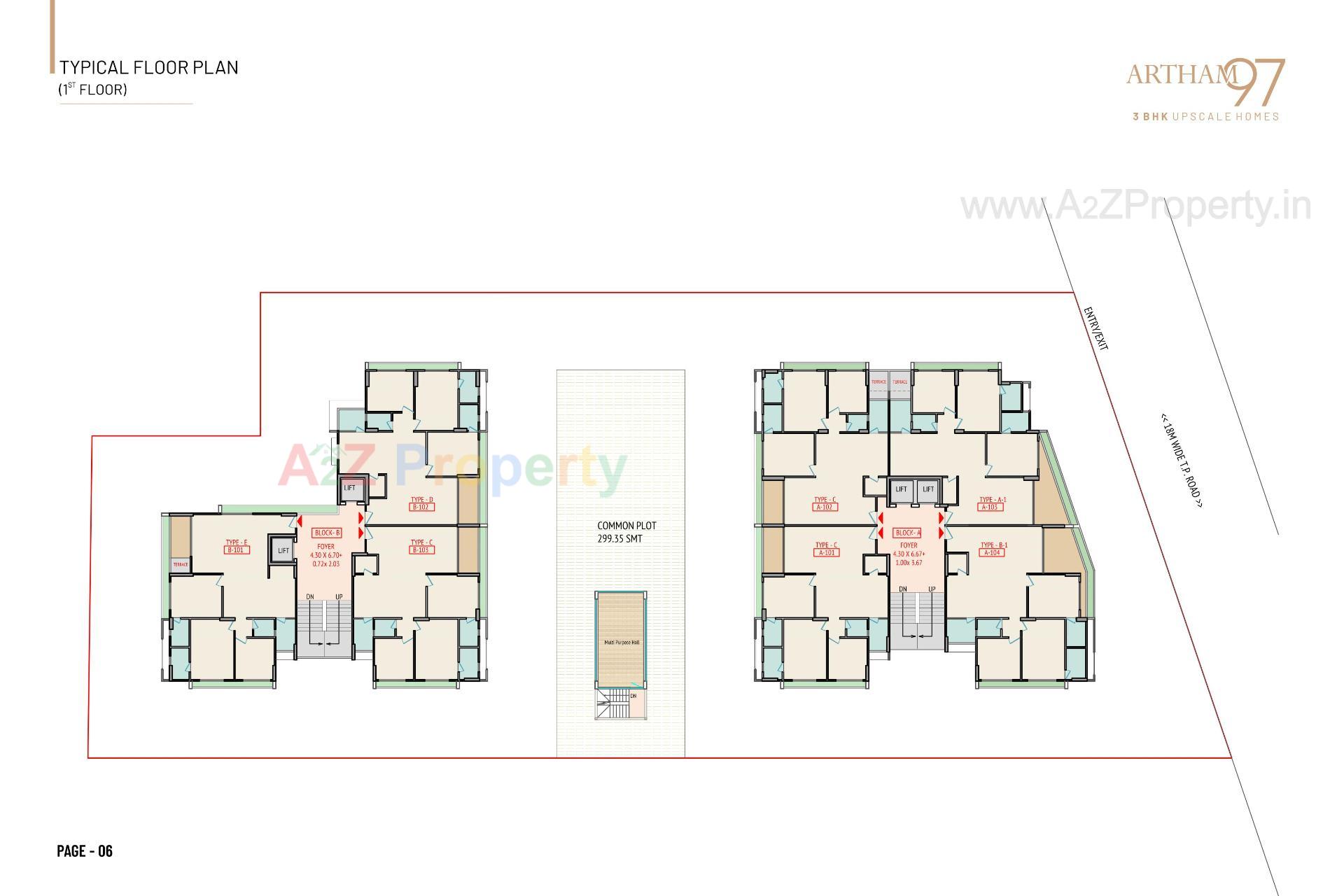 Layout of real estate project Artham located at Khoraj, Gandhinagar, Gujarat