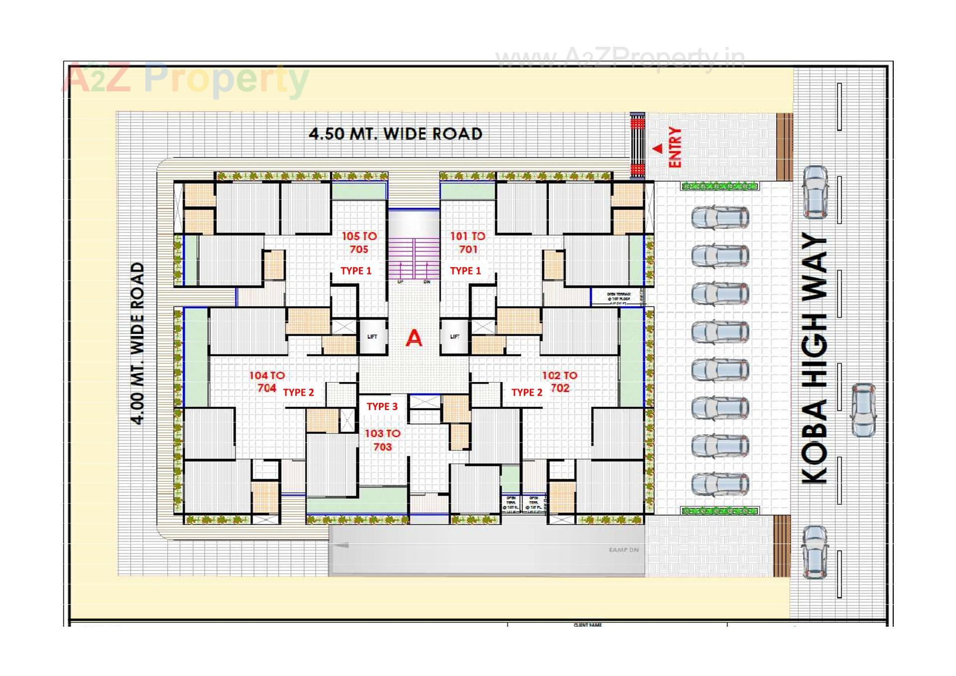 Layout of real estate project Aryan Imperial located at Kudasan, Gandhinagar, Gujarat