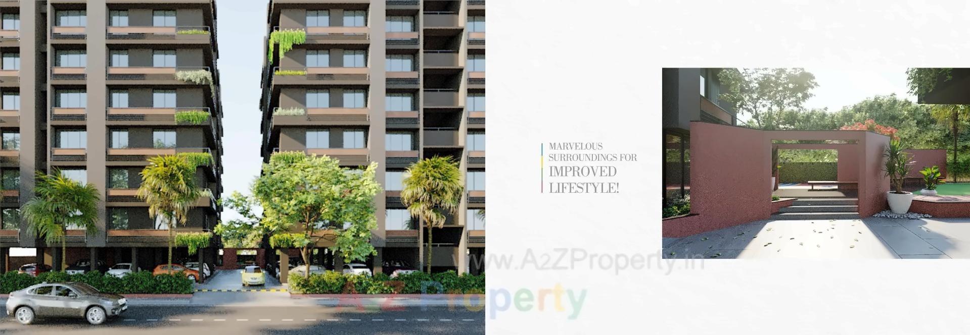 3D Elevation of real estate project Ashtvinayak Uptown located at Sughad, Gandhinagar, Gujarat