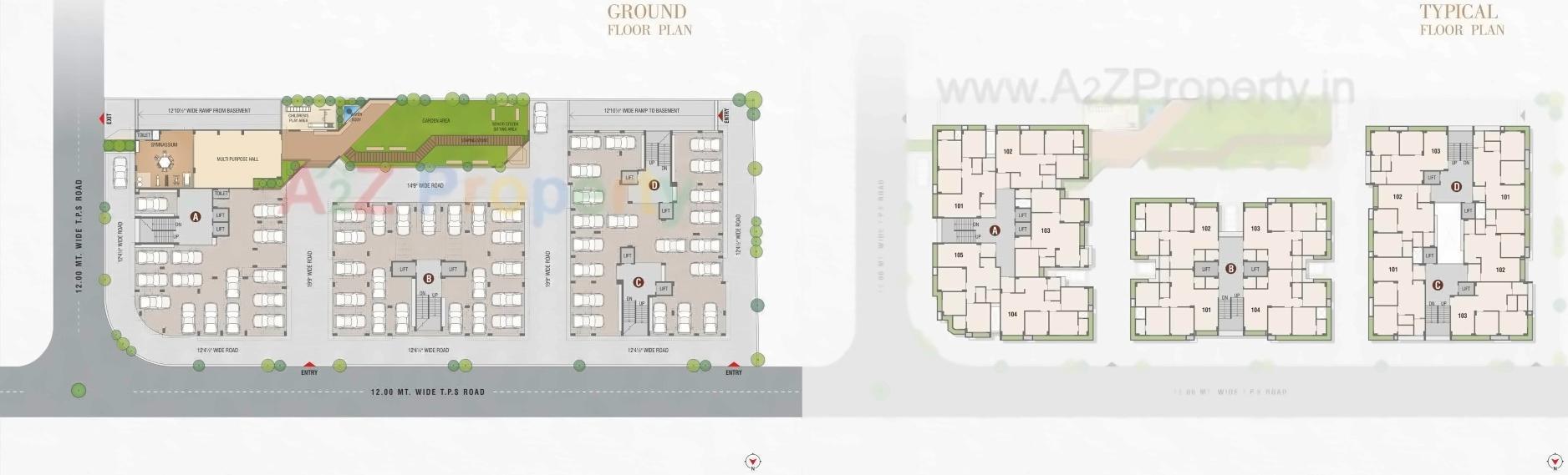 Layout of real estate project Ashtvinayak Uptown located at Sughad, Gandhinagar, Gujarat