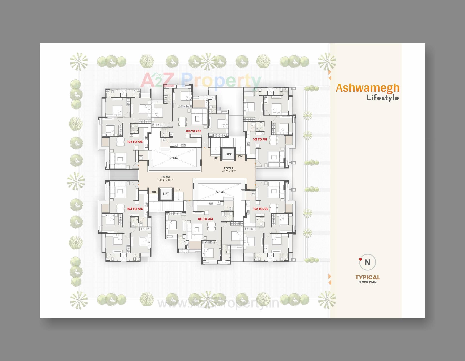 Layout of real estate project Ashwamegh Lifestyle located at Sargasan, Gandhinagar, Gujarat