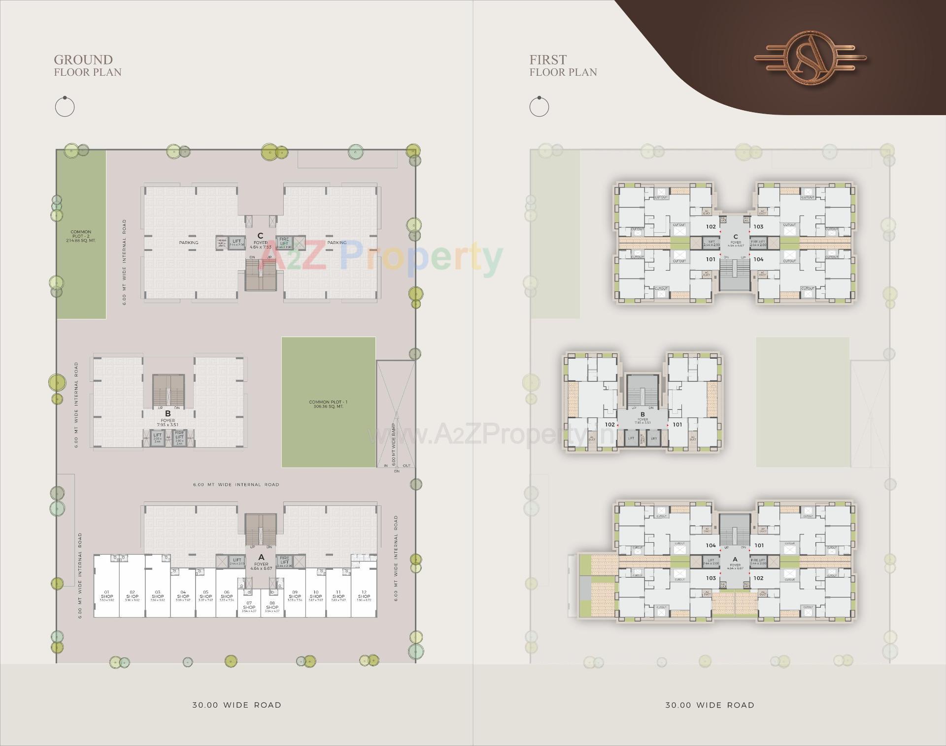 Layout of real estate project Atishay Shivalay located at Sargasan, Gandhinagar, Gujarat