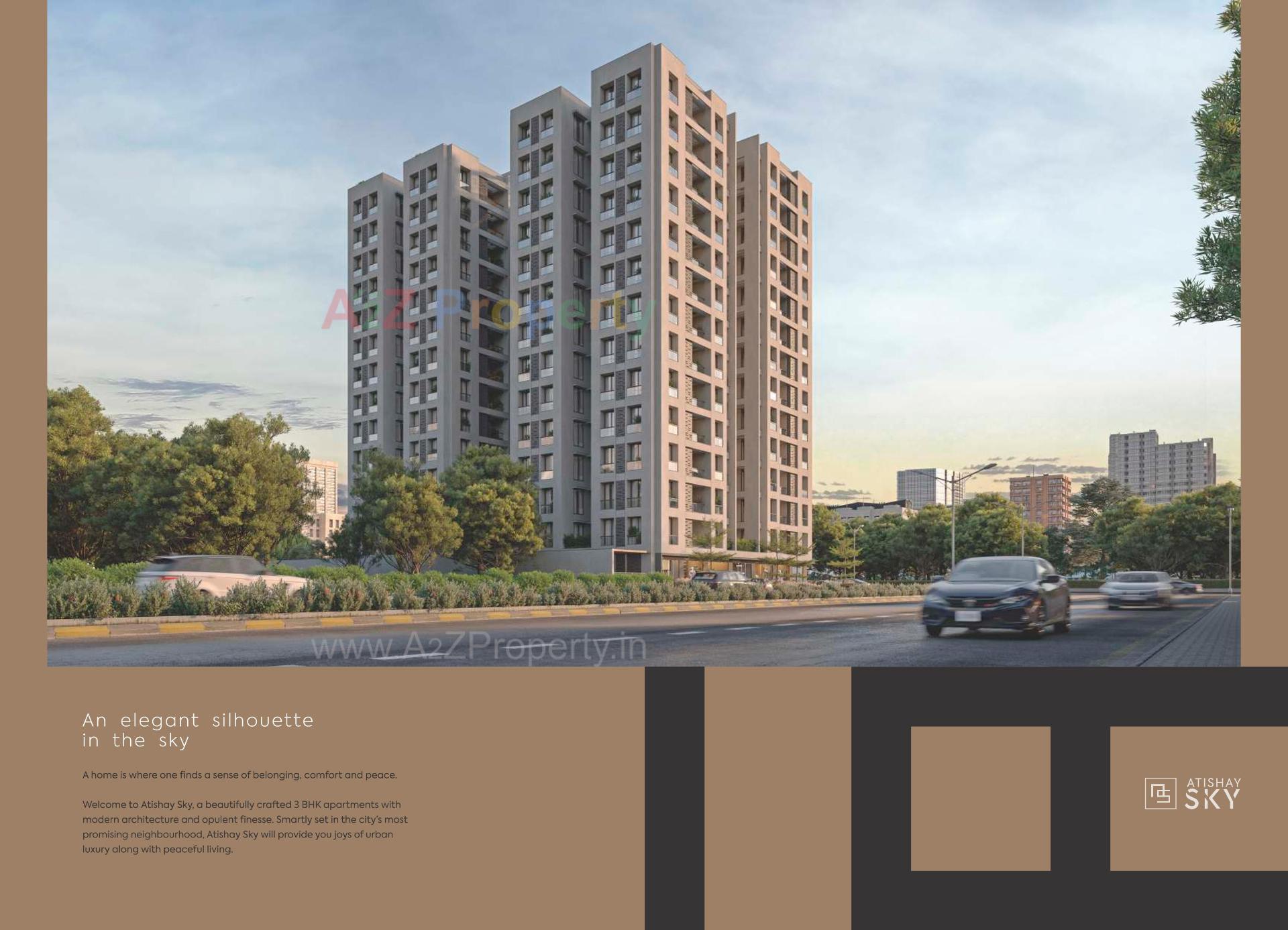 3D Elevation of real estate project Atishay Sky located at Sargasan, Gandhinagar, Gujarat