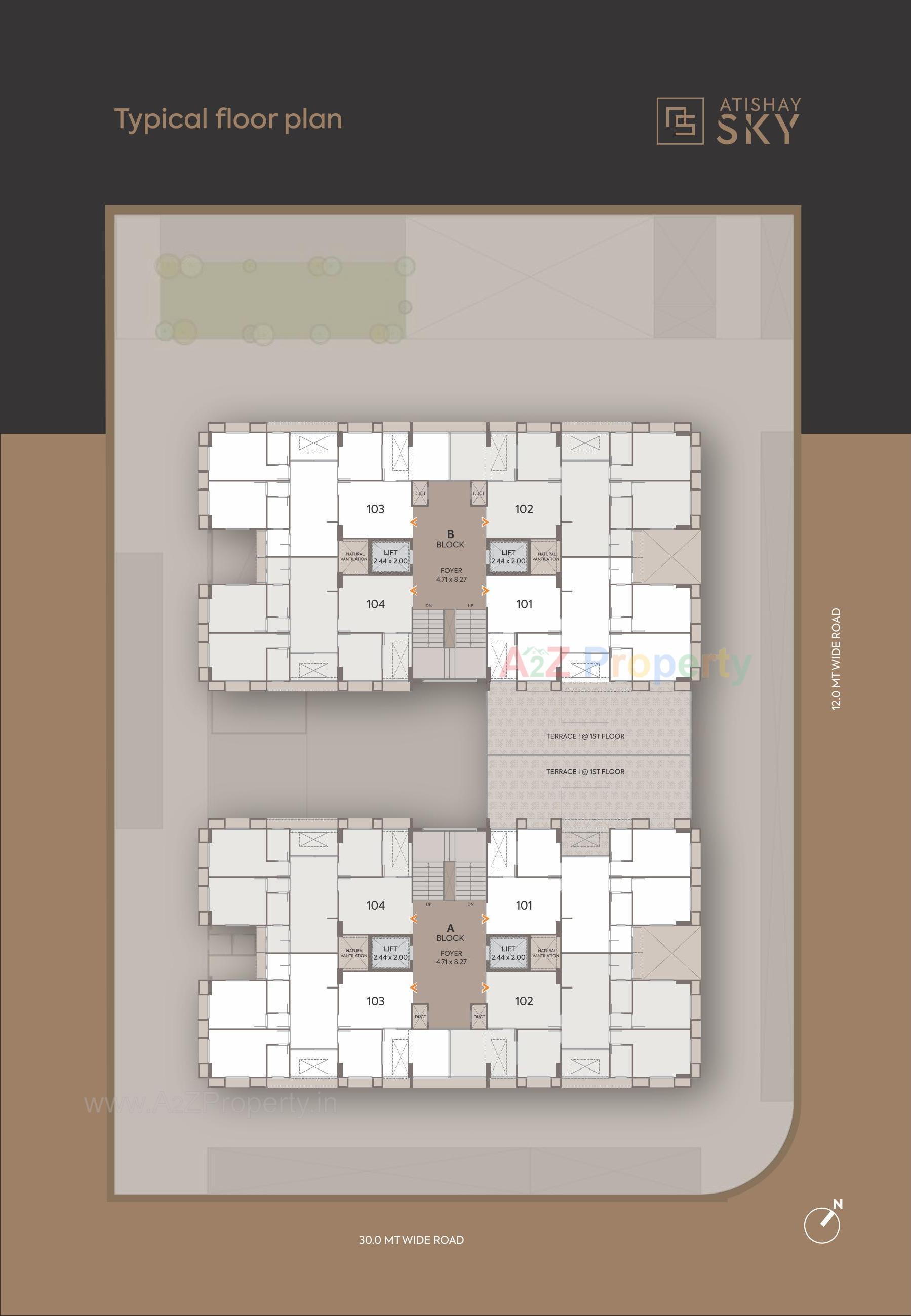 Layout of real estate project Atishay Sky located at Sargasan, Gandhinagar, Gujarat