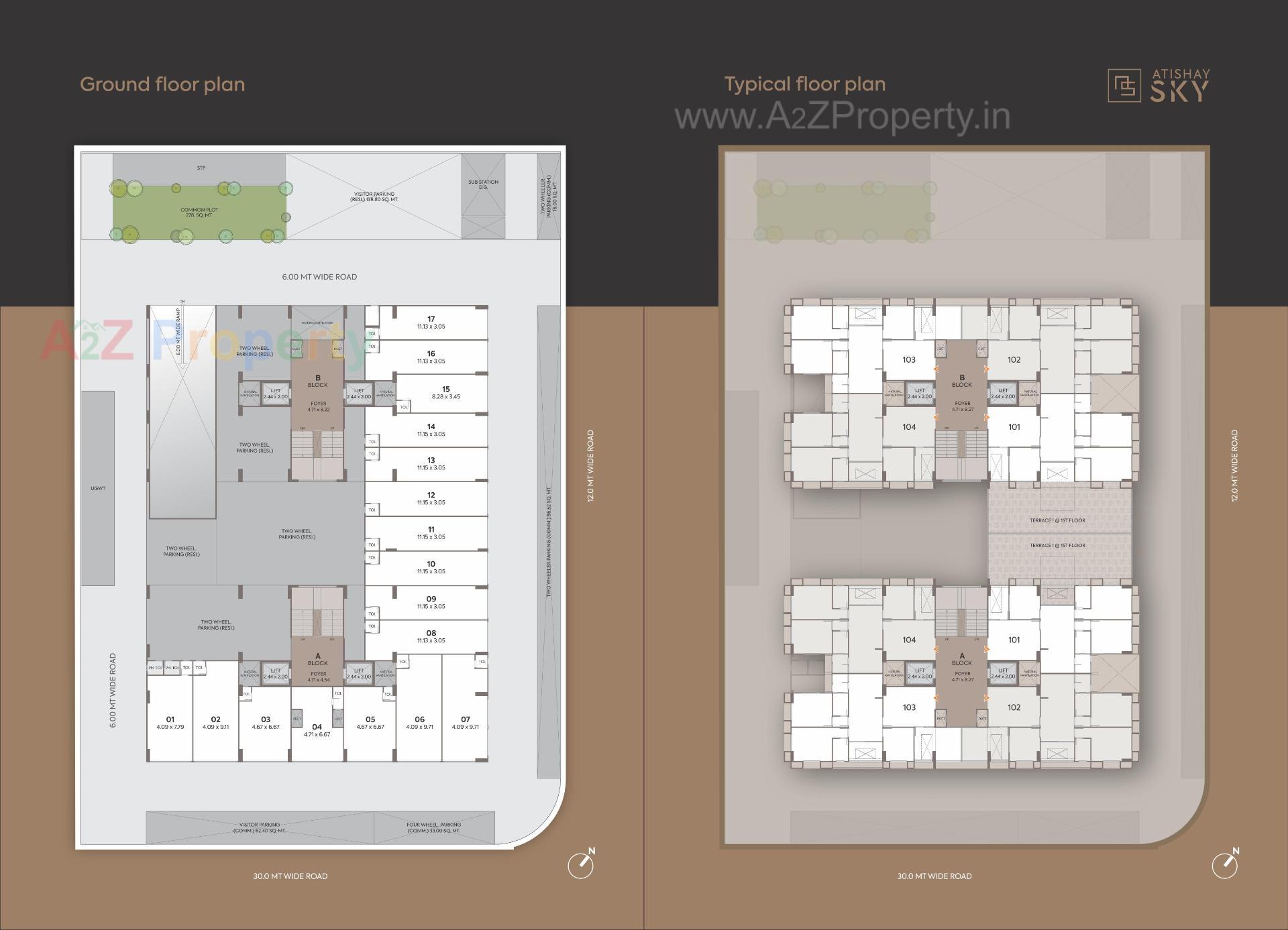 Layout of real estate project Atishay Sky located at Sargasan, Gandhinagar, Gujarat