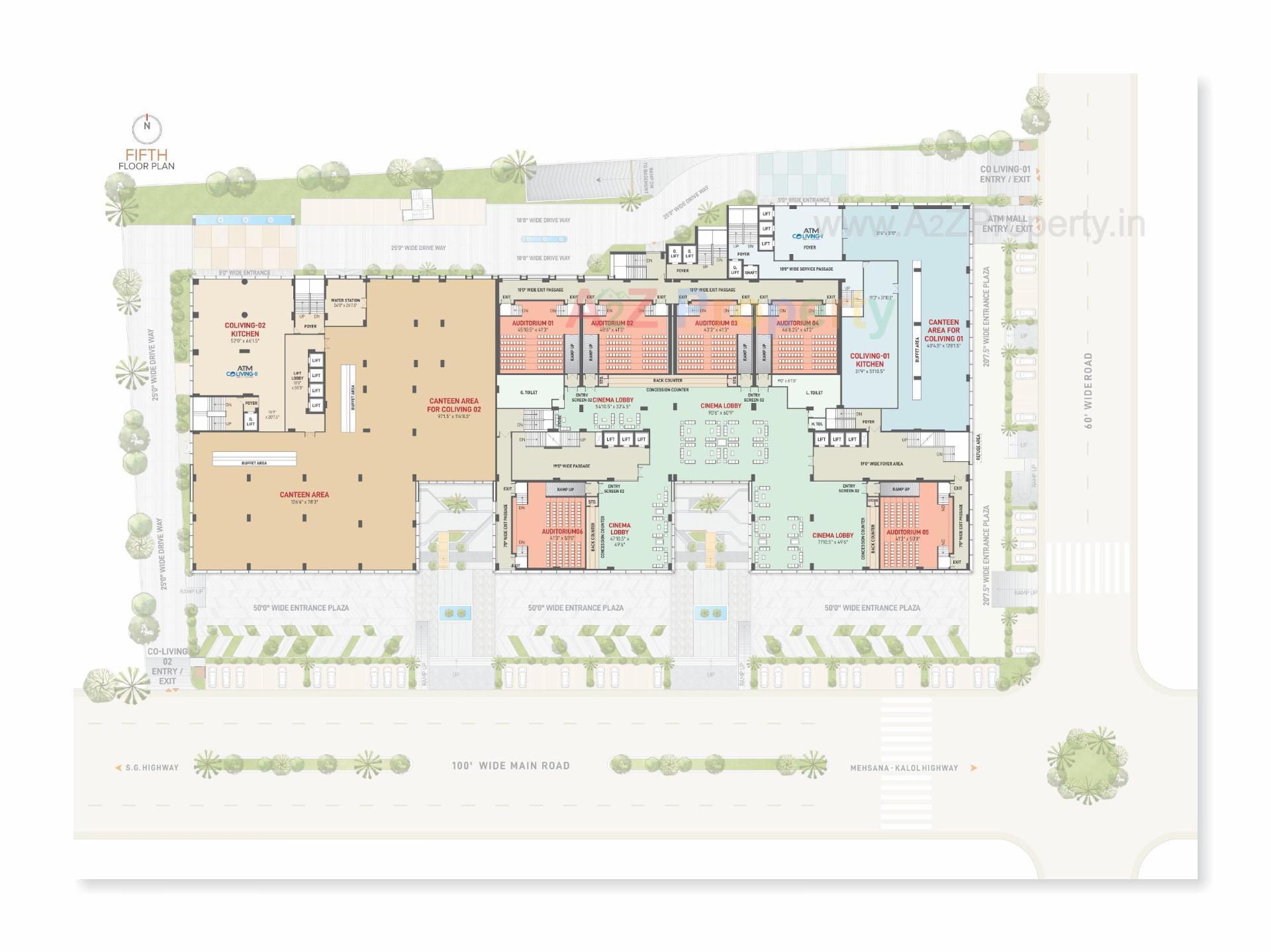 Layout of real estate project Atm Mall / Atm Coliving   (service Apartment) located at Zundal, Gandhinagar, Gujarat