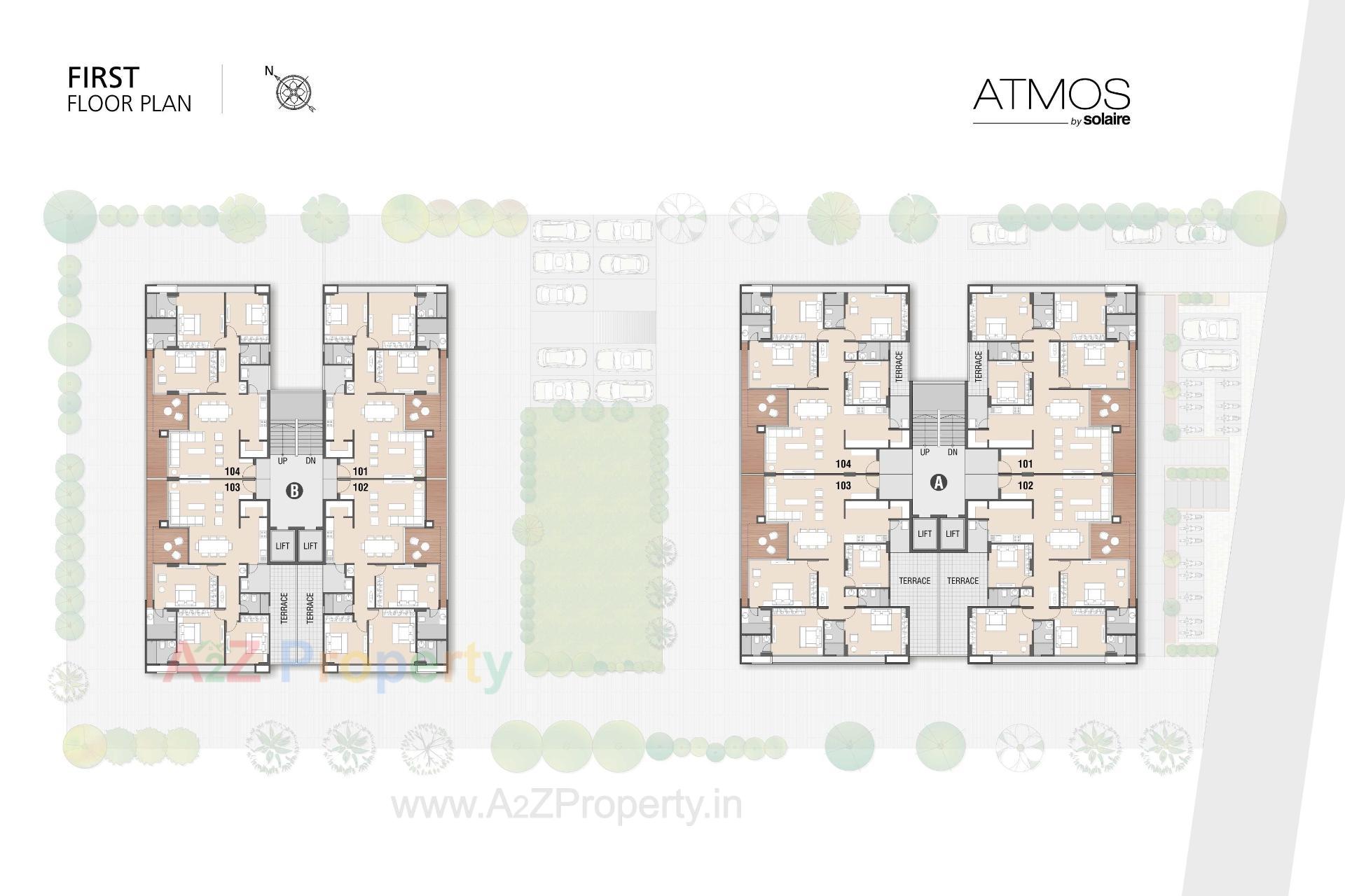 Layout of real estate project Atmos By Solaire located at Sargasan, Gandhinagar, Gujarat