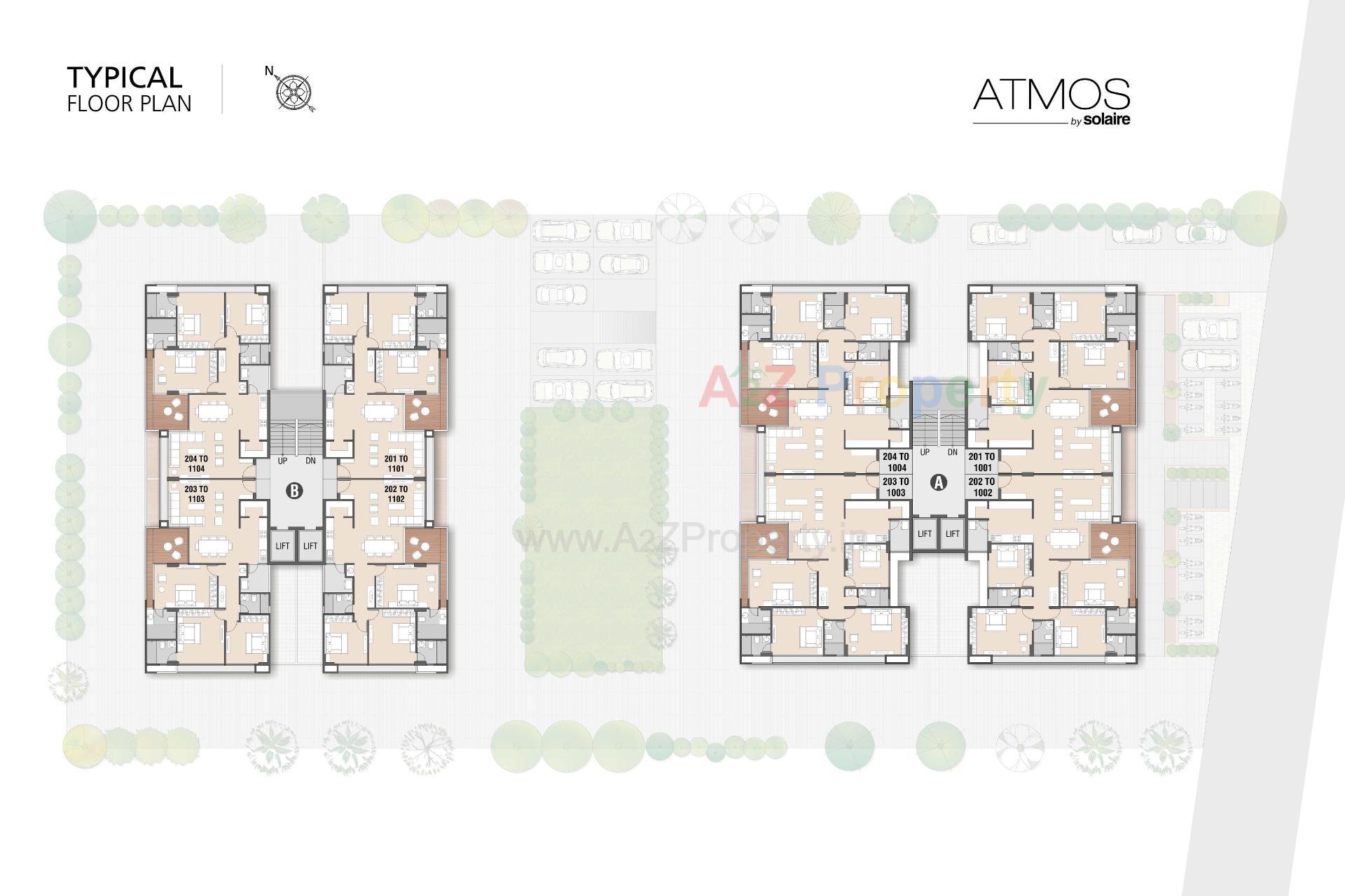 Layout of real estate project Atmos By Solaire located at Sargasan, Gandhinagar, Gujarat