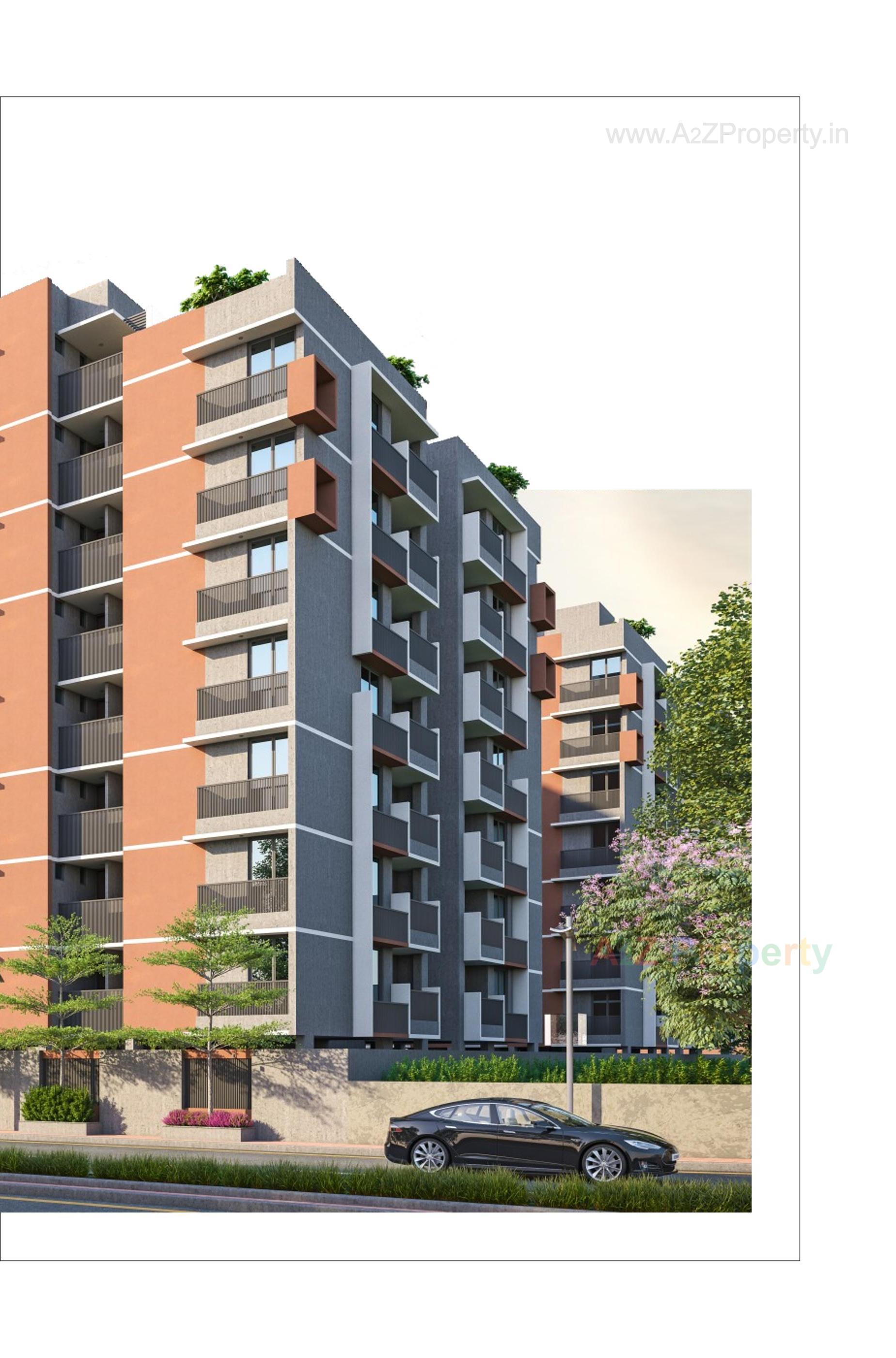 3D Elevation of real estate project Atulya Elegance located at Vavol, Gandhinagar, Gujarat