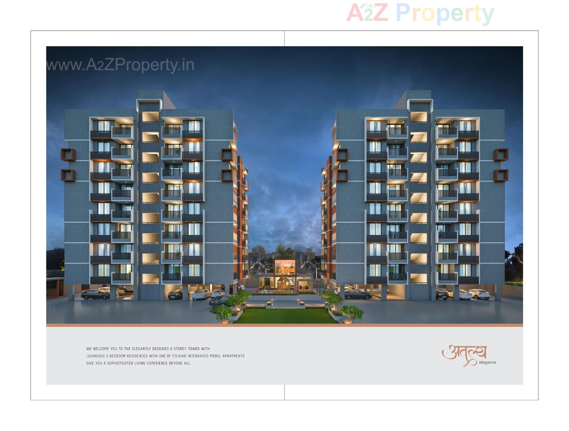 3D Elevation of real estate project Atulya Elegance located at Vavol, Gandhinagar, Gujarat