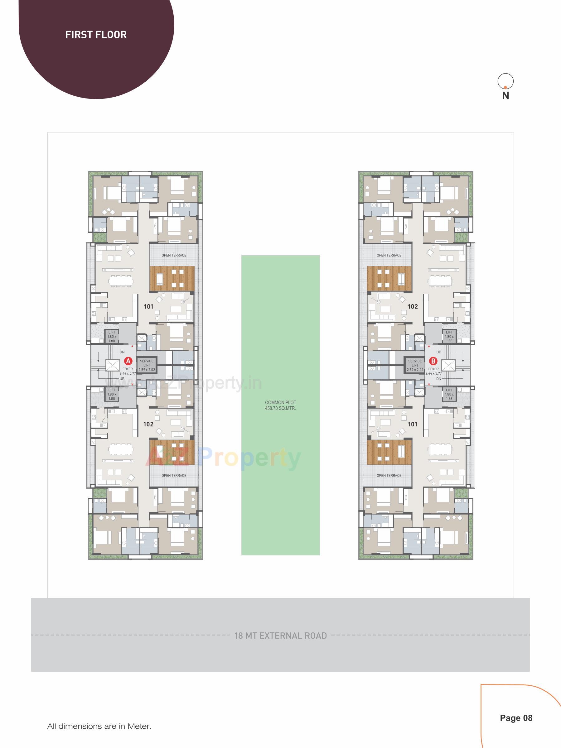 Layout of real estate project Avani Aayam located at Raysan, Gandhinagar, Gujarat