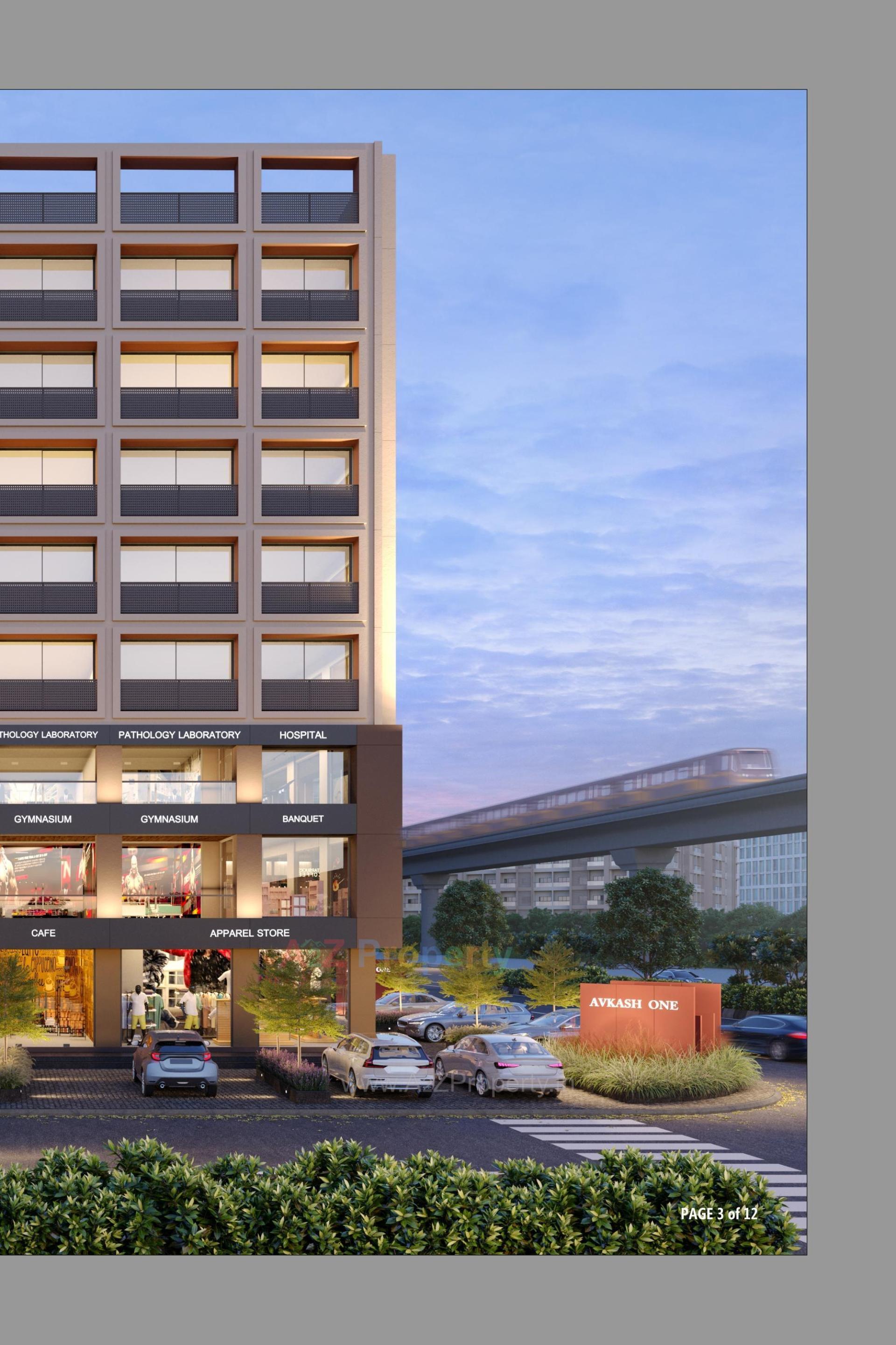 3D Elevation of real estate project Avkash One located at Randesan, Gandhinagar, Gujarat