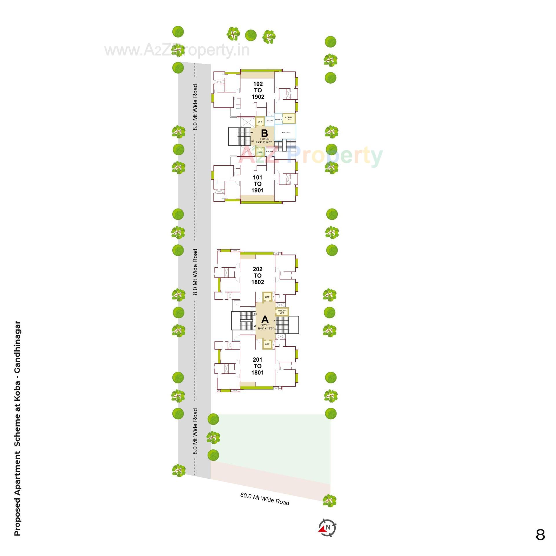 Layout of real estate project Avyanna located at Koba, Gandhinagar, Gujarat