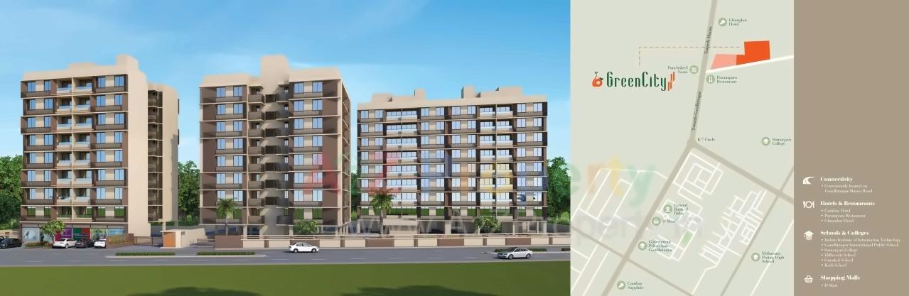 3D Elevation of real estate project Bansari Greencity located at Pethapur, Gandhinagar, Gujarat