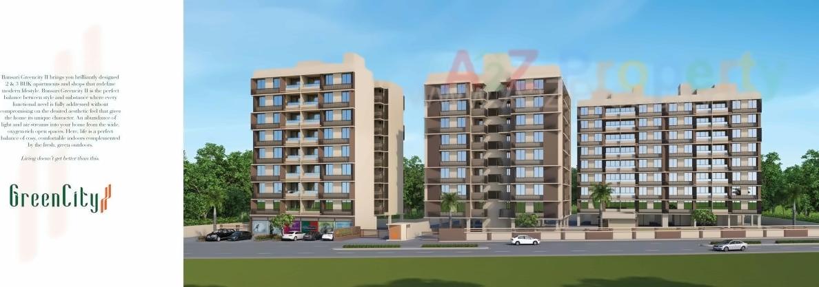 3D Elevation of real estate project Bansari Greencity located at Pethapur, Gandhinagar, Gujarat