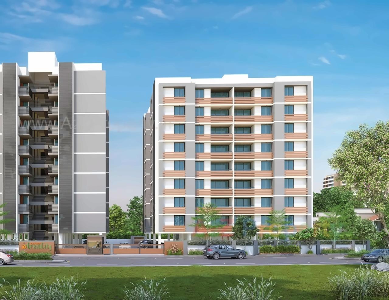 3D Elevation of real estate project Bansari Greencity located at Pethapur, Gandhinagar, Gujarat