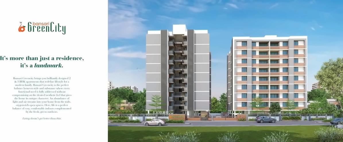 3D Elevation of real estate project Bansari Greencity located at Pethapur, Gandhinagar, Gujarat