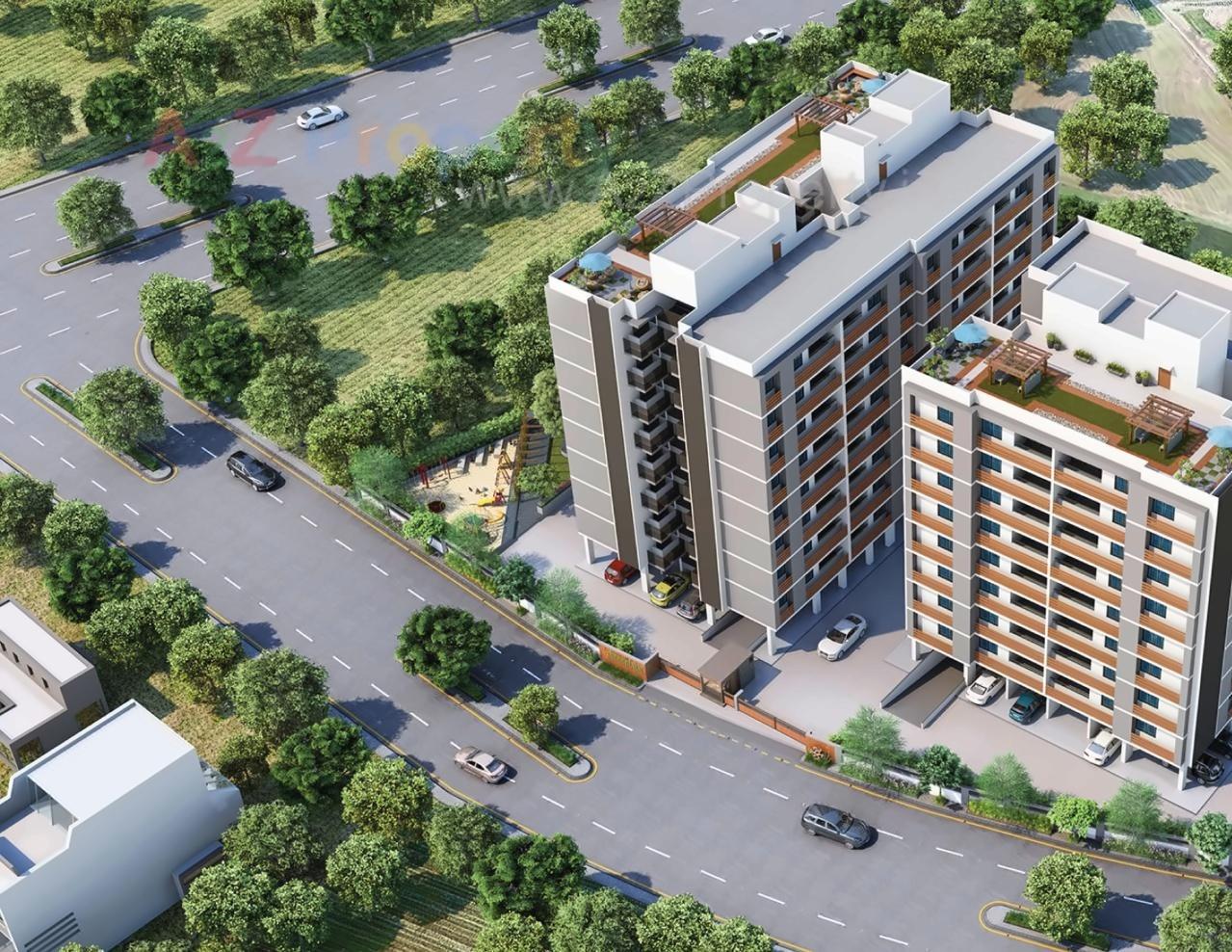 3D Elevation of real estate project Bansari Greencity located at Pethapur, Gandhinagar, Gujarat