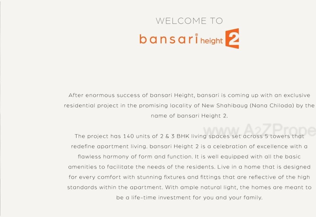  of real estate project Bansari Height located at Nanachiloda, Gandhinagar, Gujarat