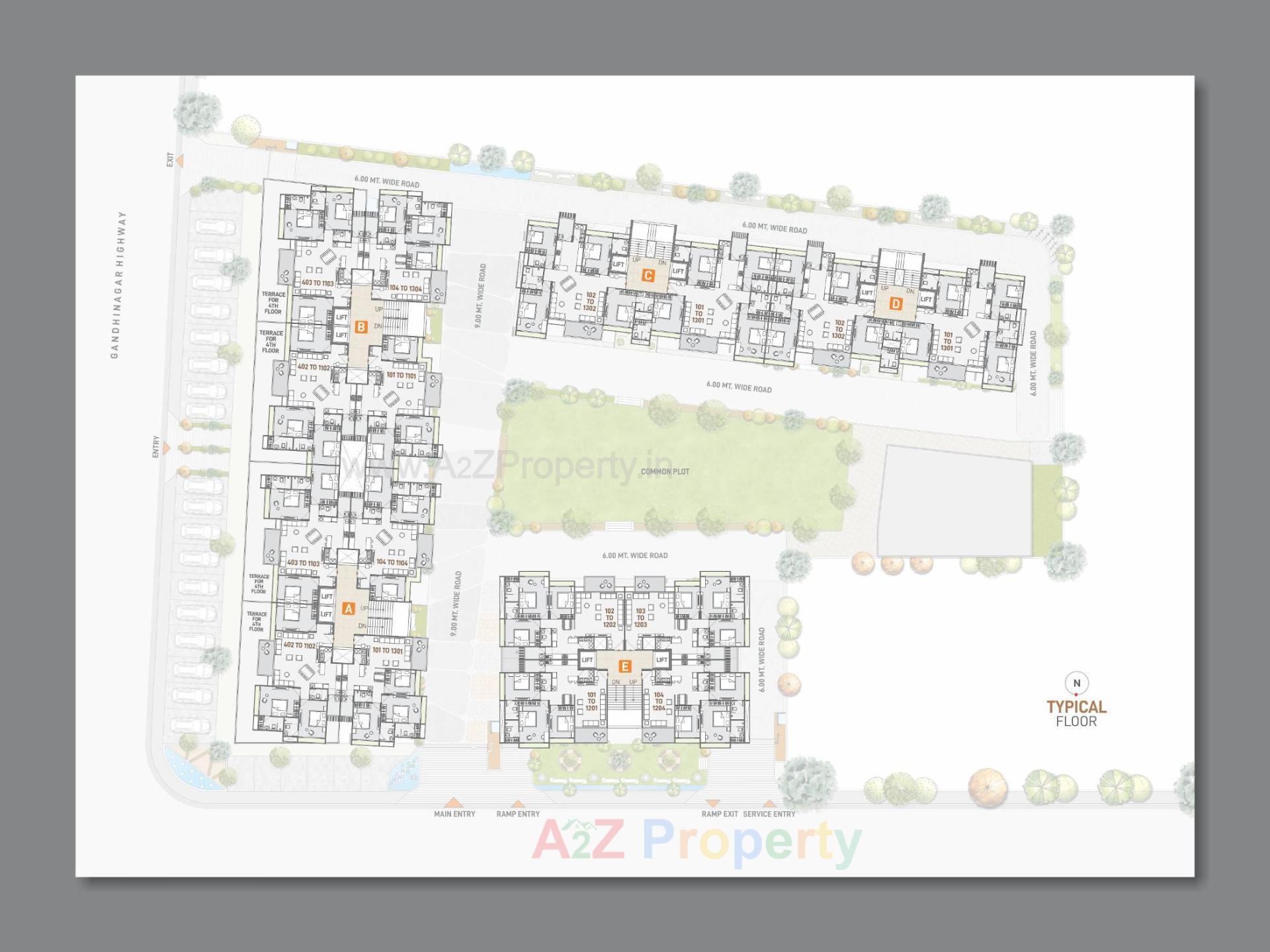 Layout of real estate project Bansari Opulence located at Koba, Gandhinagar, Gujarat