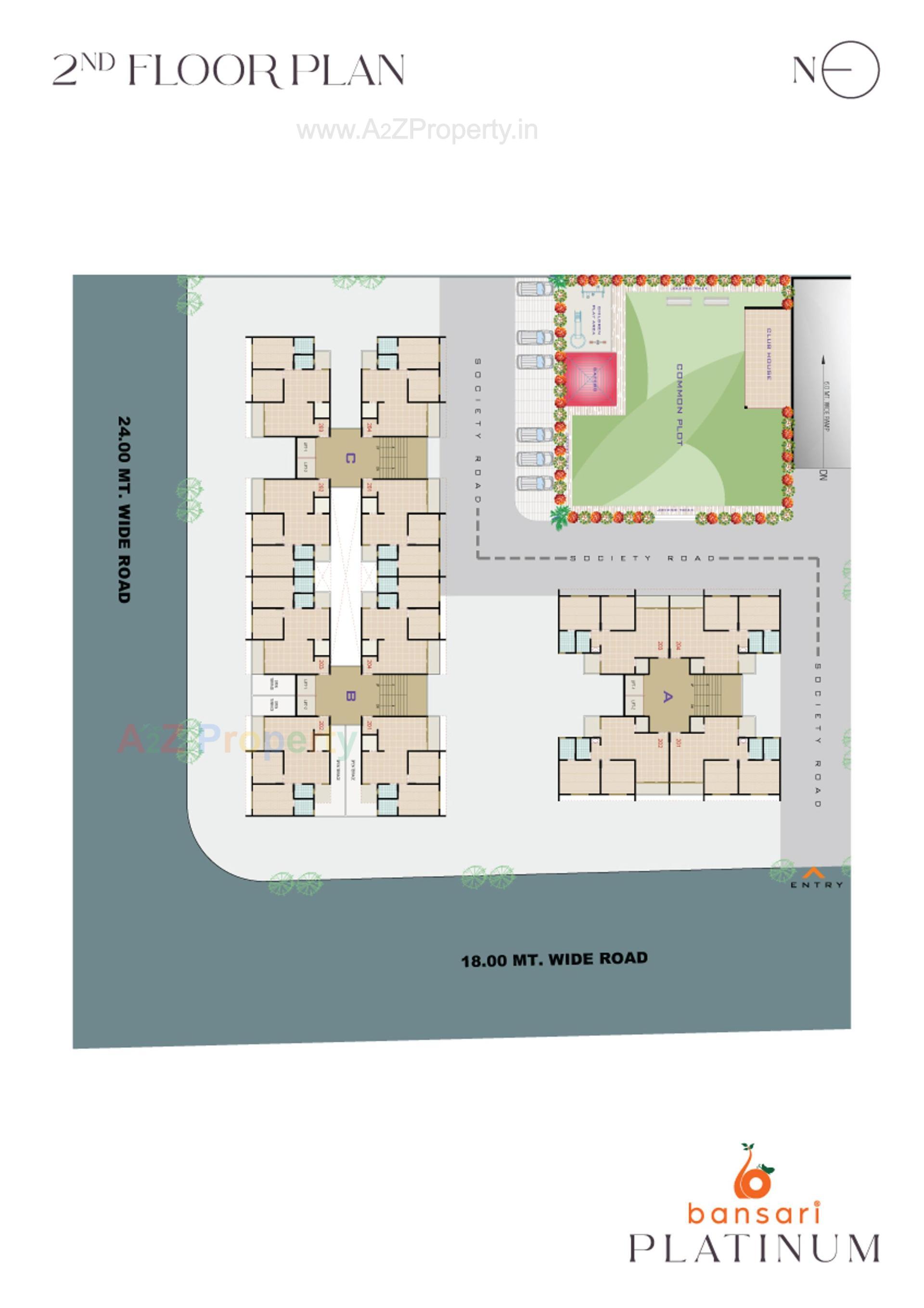 Layout of real estate project Bansari Platinum located at Nana-chiloda, Gandhinagar, Gujarat